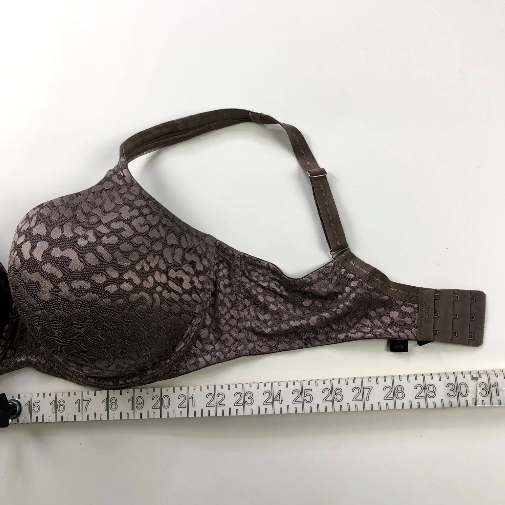 Vintage Soma Bra 38DDD Lace Padded Underwired Nylon Spandex Beige Purple Brown MINT" Size ONE SIZE - 4 Thumbnail