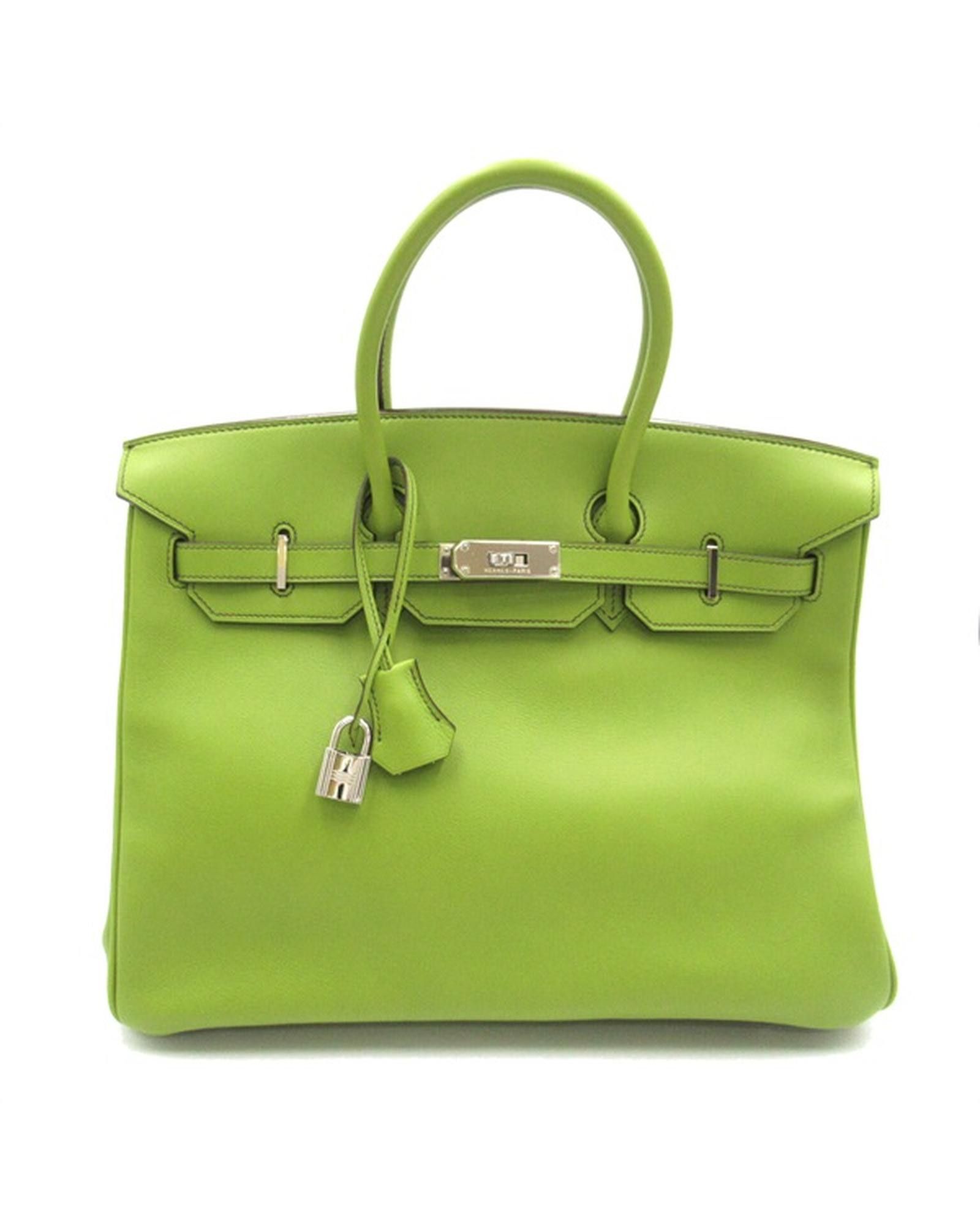 image of Hermes Green Swift Birkin 35 Bag In Ab Condition, Women's