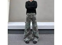 VIBE Green Cargo Multi Pocket Wide Leg Pants Size US 30 / EU 46 - 3 Thumbnail