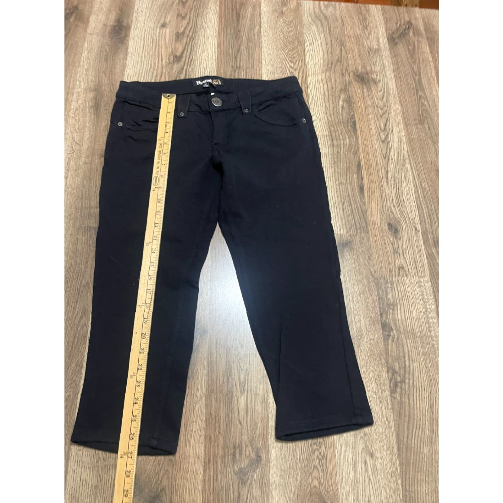 Vintage REWIND Jeans Women’s 9 Black Denim Ankle Straight Leg Size 30" / US 8 / IT 44 - 6 Thumbnail