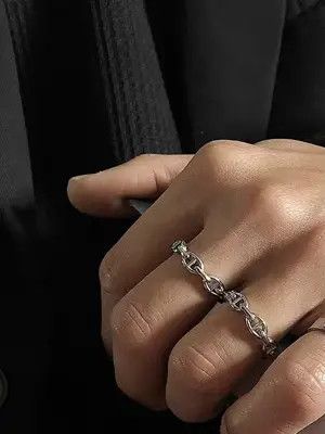 Designer × Vintage Retro chain ring Size ONE SIZE - 1 Thumbnail