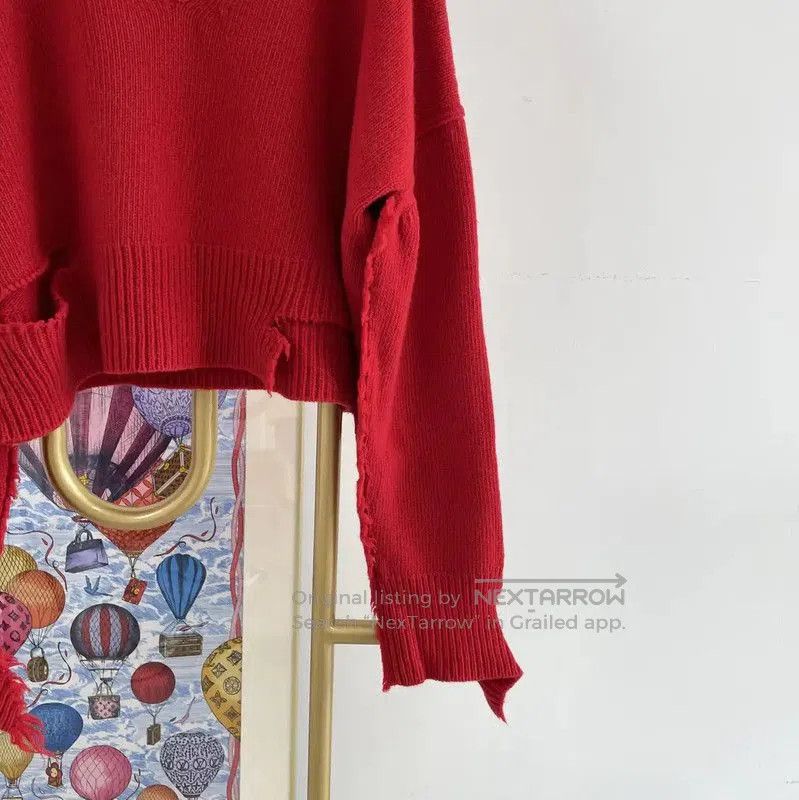 Burberry Burberry Red Wool Long Sleeve Sweater. Size M / US 6-8 / IT 42-44 - 4 Thumbnail