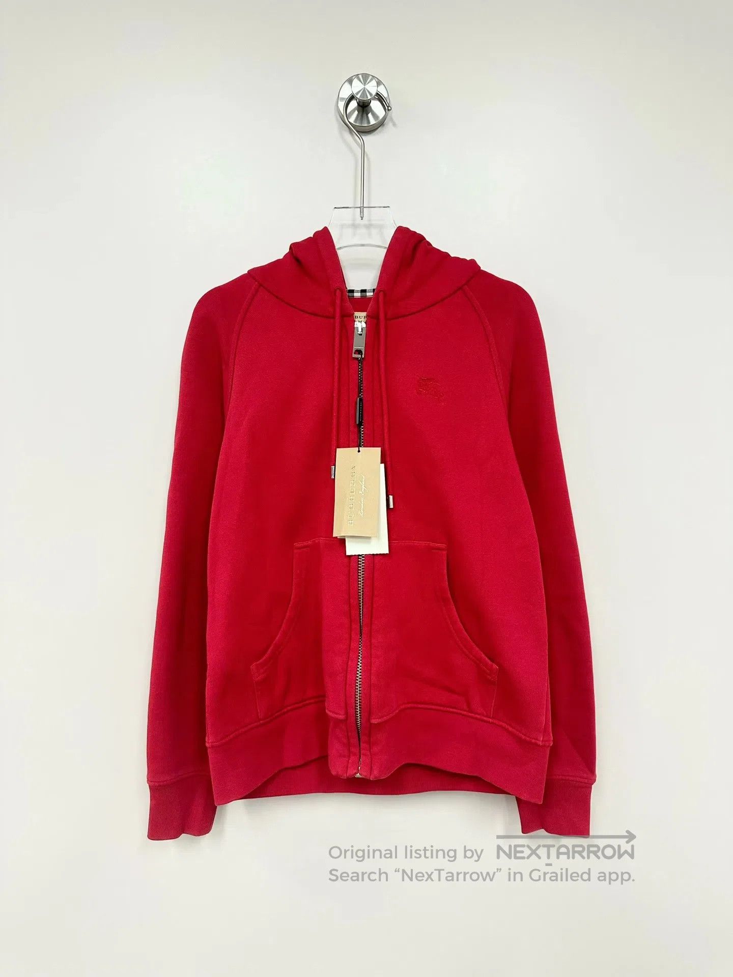 Burberry Burberry Red Battle Horse Embroidered Logo Zipper Hooded S Size XS / US 0-2 / IT 36-38 - 1 Thumbnail