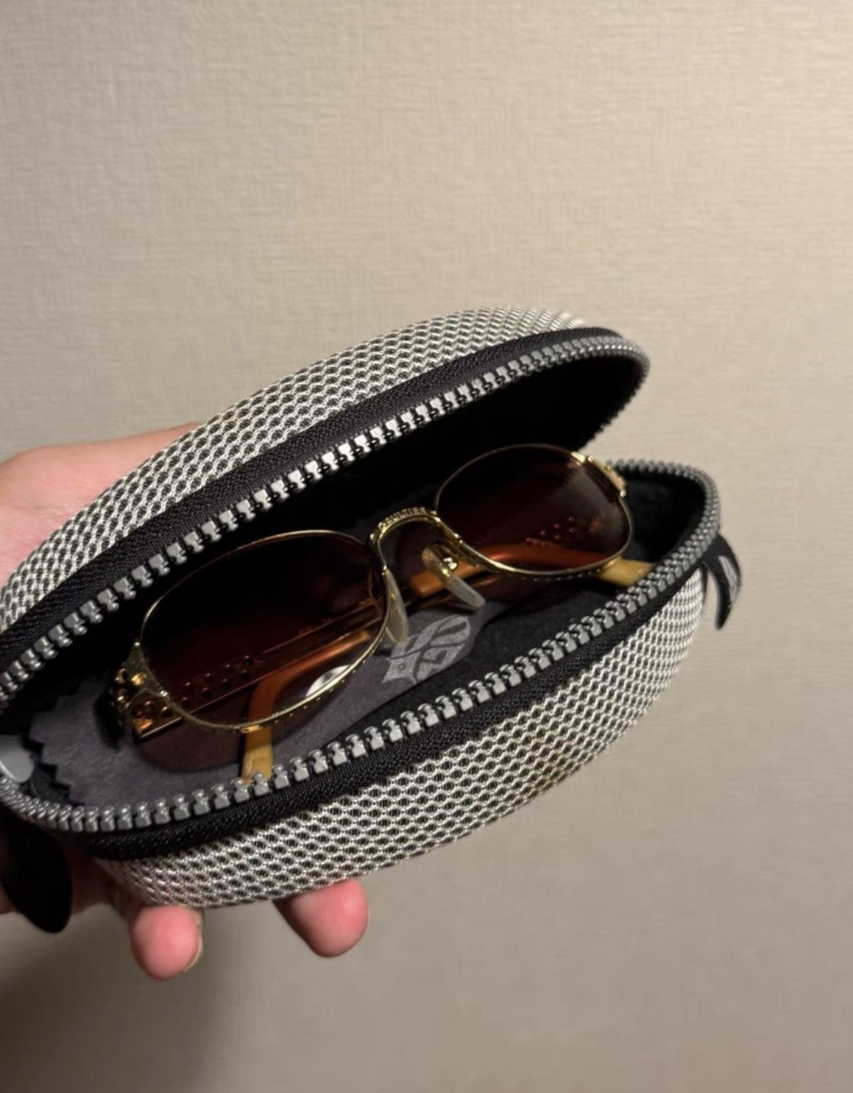 Jean Paul Gaultier Jean Paul Gaultier Gold Rim Perforated Sunglasses K24 Size ONE SIZE - 8 Thumbnail