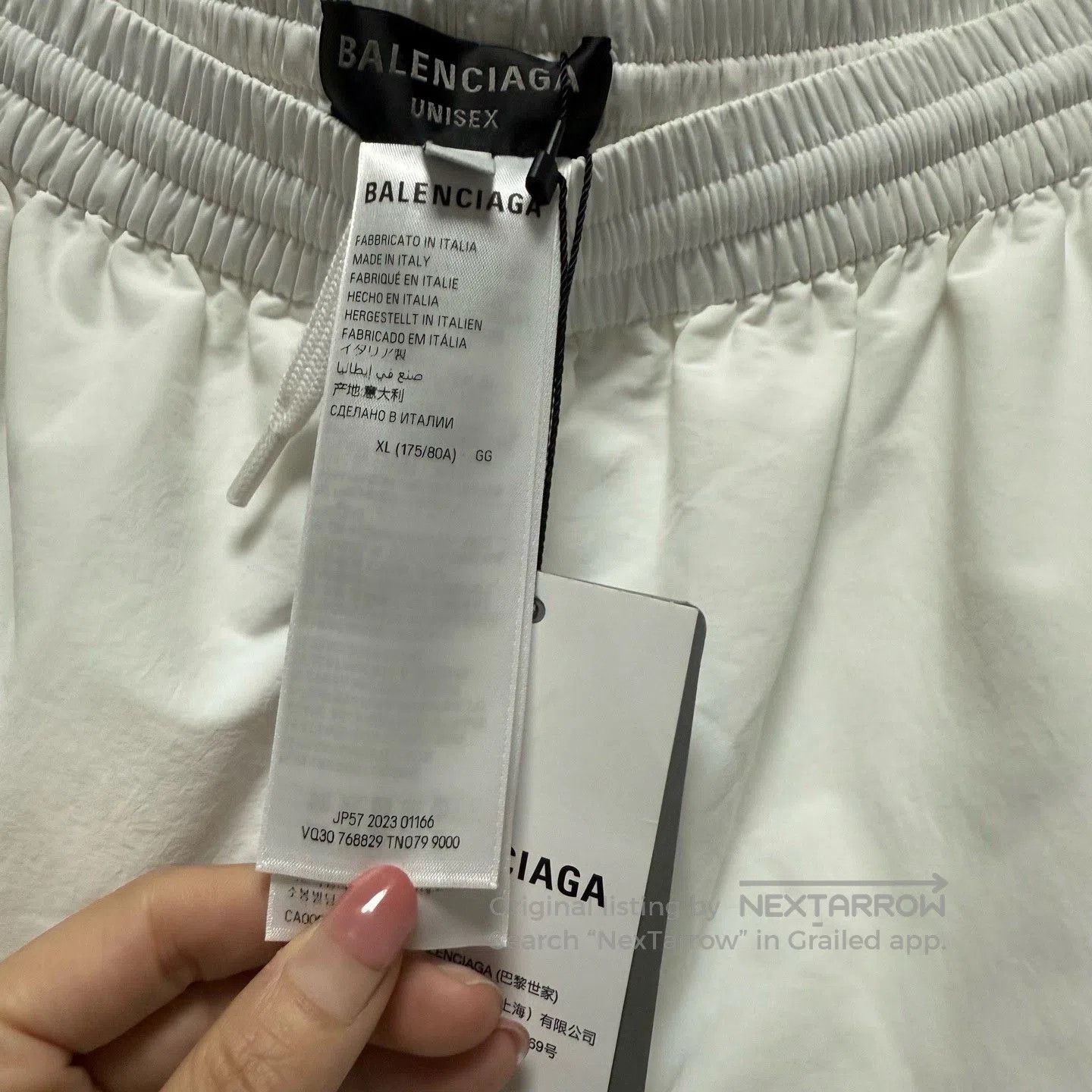 Balenciaga Balenciaga White Big Logo Nylon Track Pants. Size US 34 / EU 50 - 4 Thumbnail