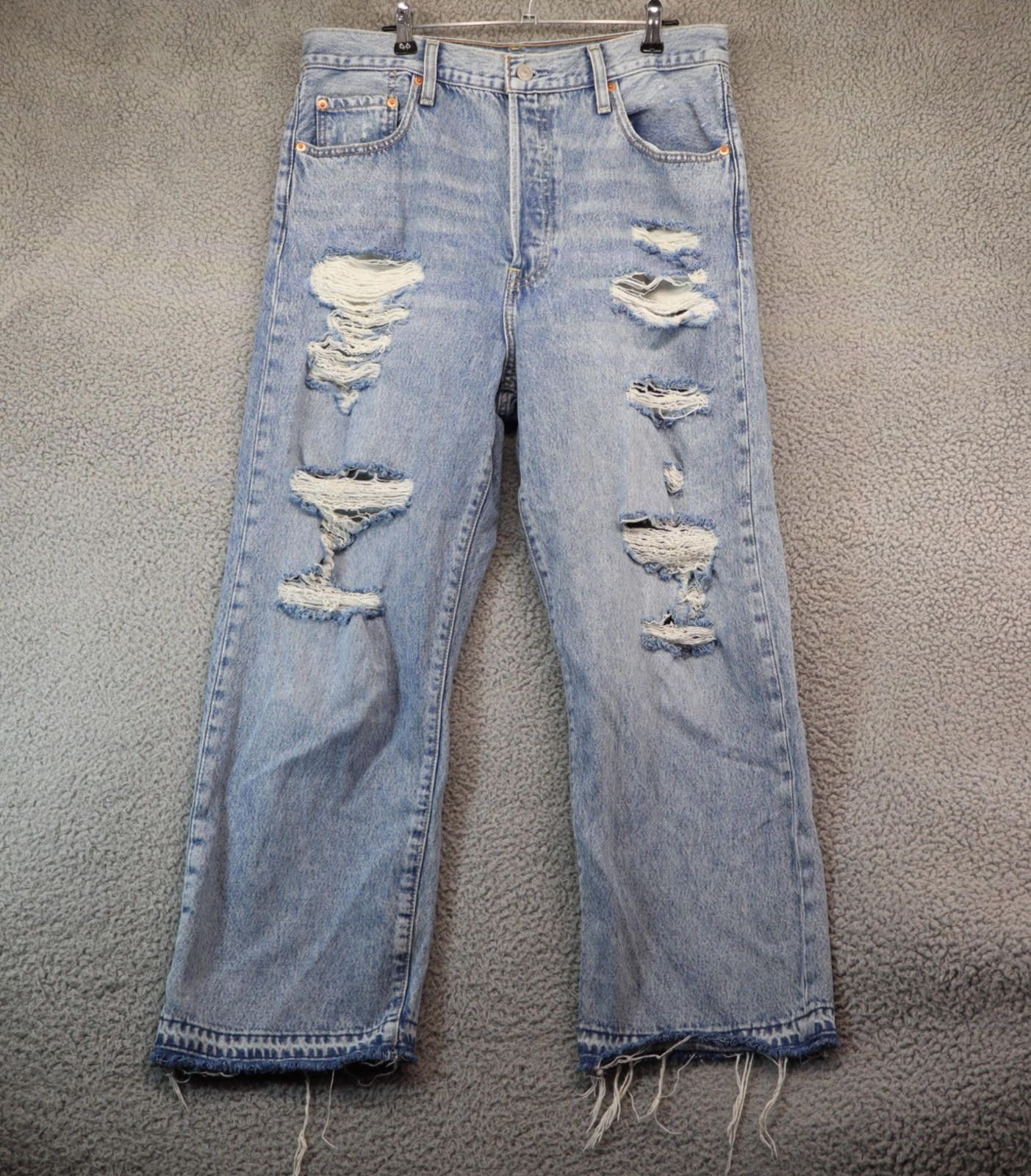 Levi's Levis Ribcage Straight Ankle Jeans Women 32x27 (25) Distress Size 32" / US 10 / IT 46 - 1 Thumbnail