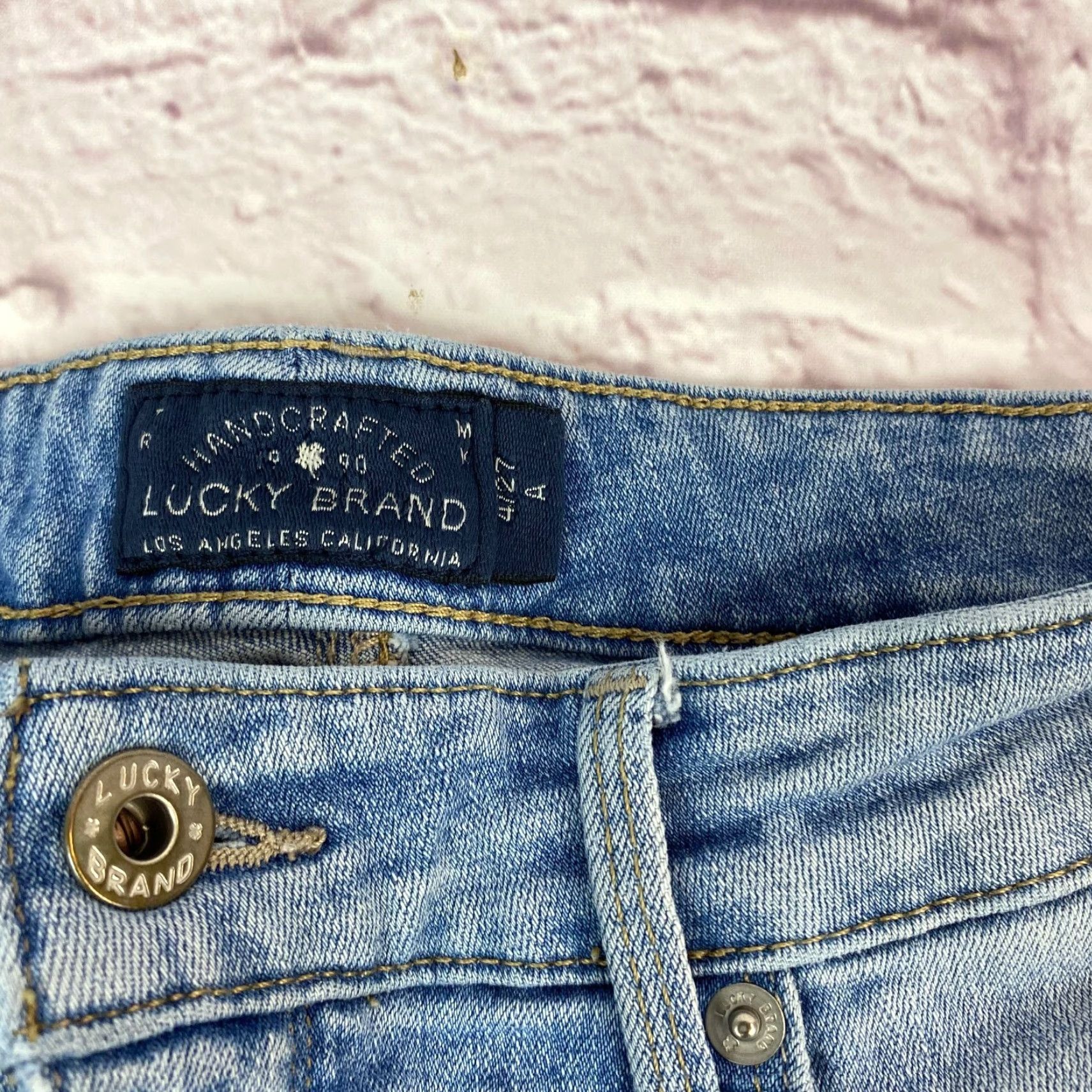 Lucky Brand VINTAGE Lucky Brand Hayden Skinny Jeans Women 4/27 Mid-Rise Medium Wash Blue Distressed Denim Size 27" / US 4 / IT 40 - 2 Thumbnail