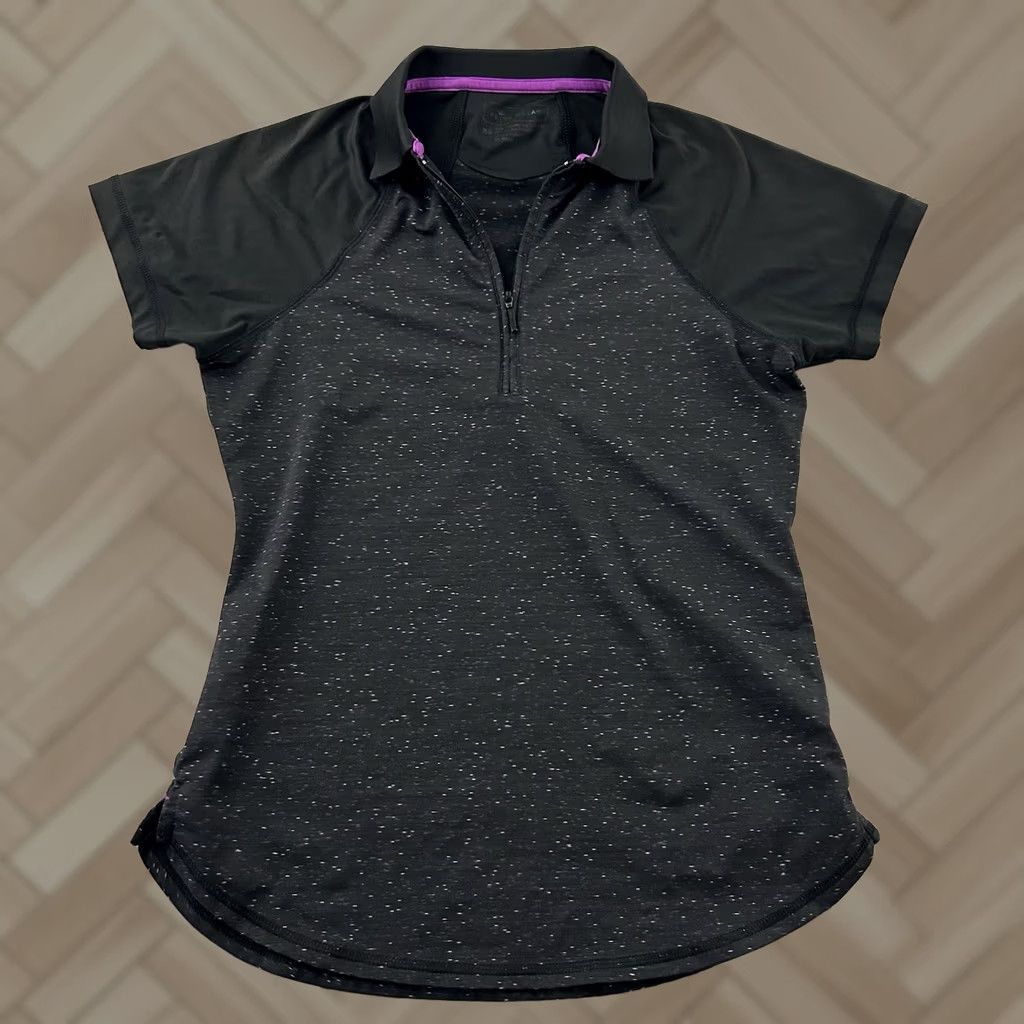 Peter Millar Peter Millar Crown Sport Polo Shirt Women's XS Black 1/4 Zip Short Sleeve Golf Activewear Shirt Size XS / US 0-2 / IT 36-38 - 1 Thumbnail