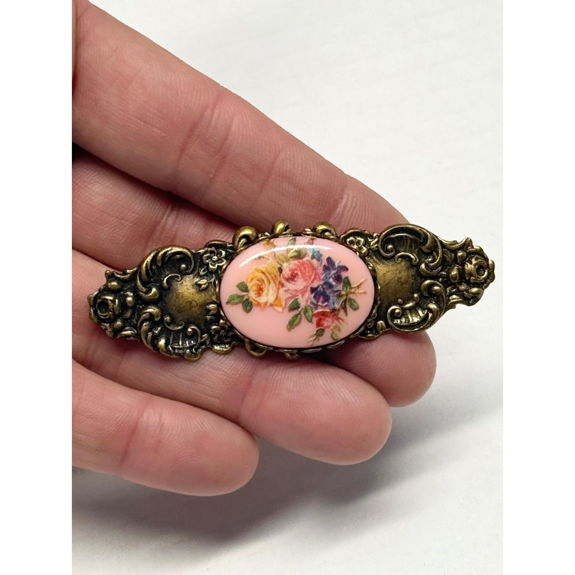 Vintage Vintage pink floral brooch pin Size ONE SIZE - 5 Thumbnail