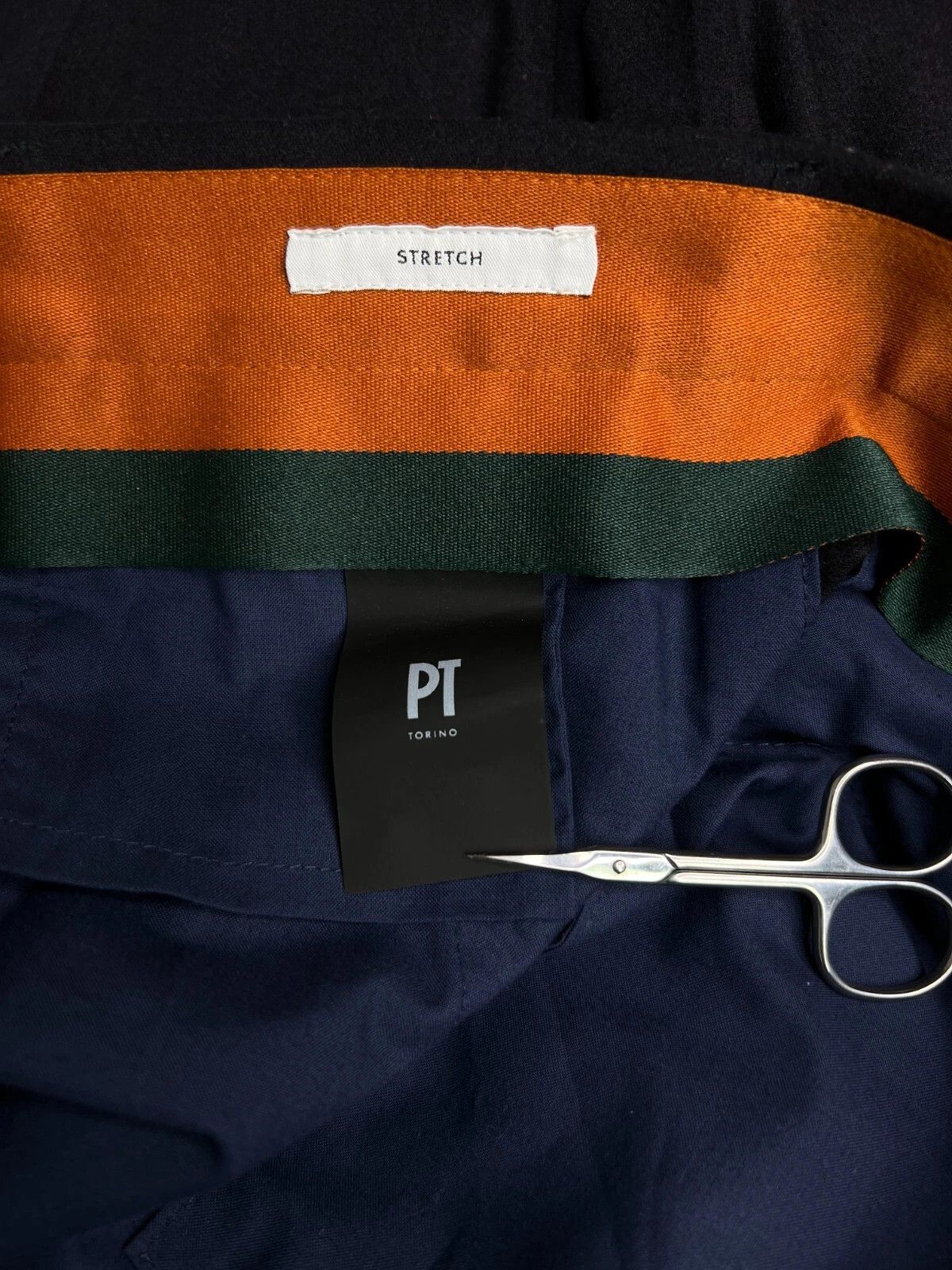 PT PANTALONI TORINO Navy Blue Wool Slim Fit Chino