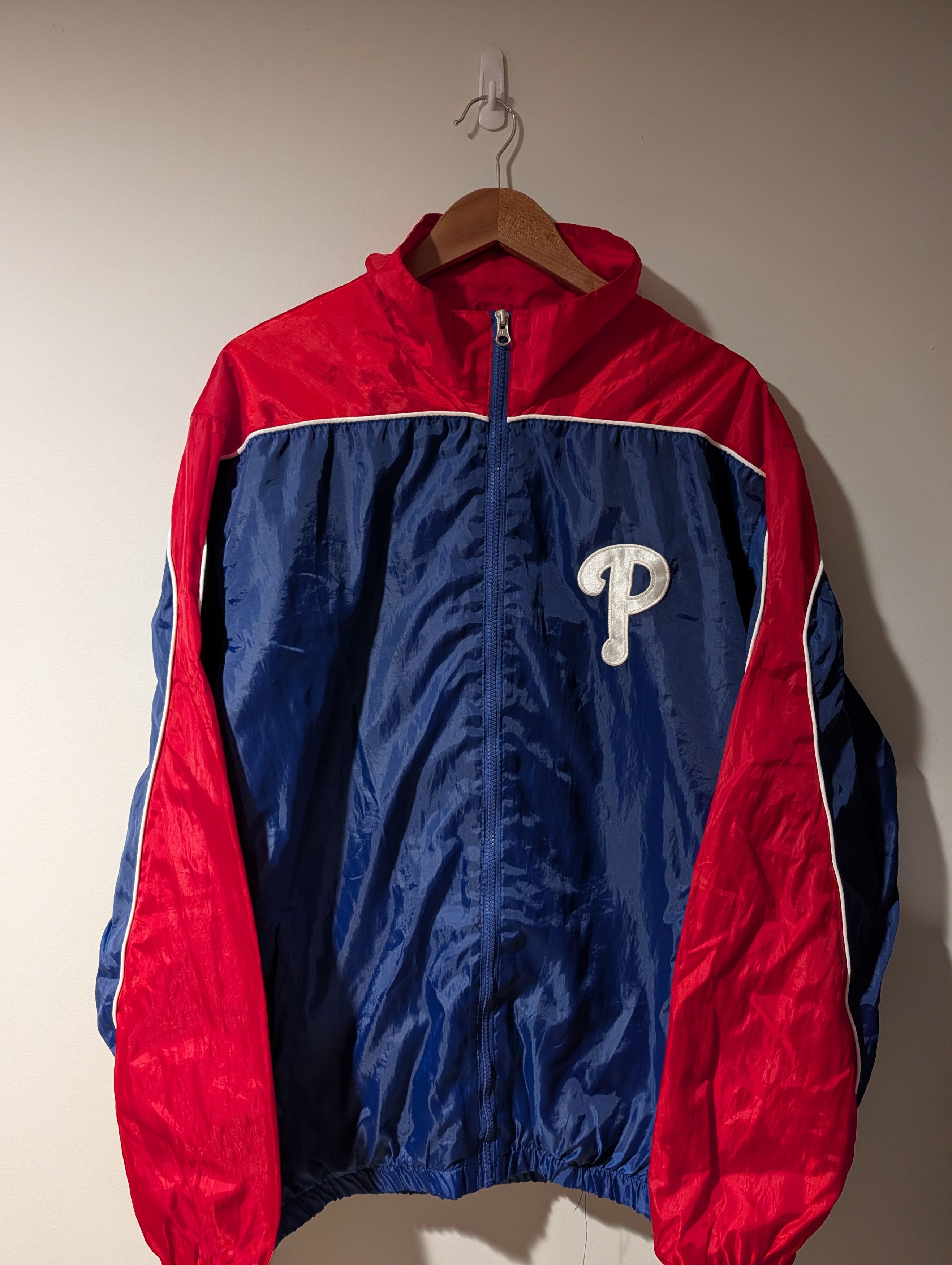 MLB Vintage Y2K Phillies MLB Genuine Lightweight Windbreaker Size US XL / EU 56 / 4 - 1 Thumbnail