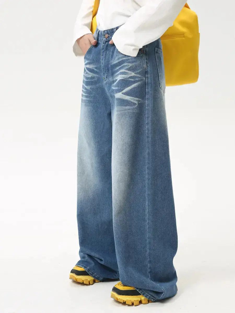 Japanese Brand Retro loose high street wide leg jeans Size US 32 / EU 48 - 5 Thumbnail