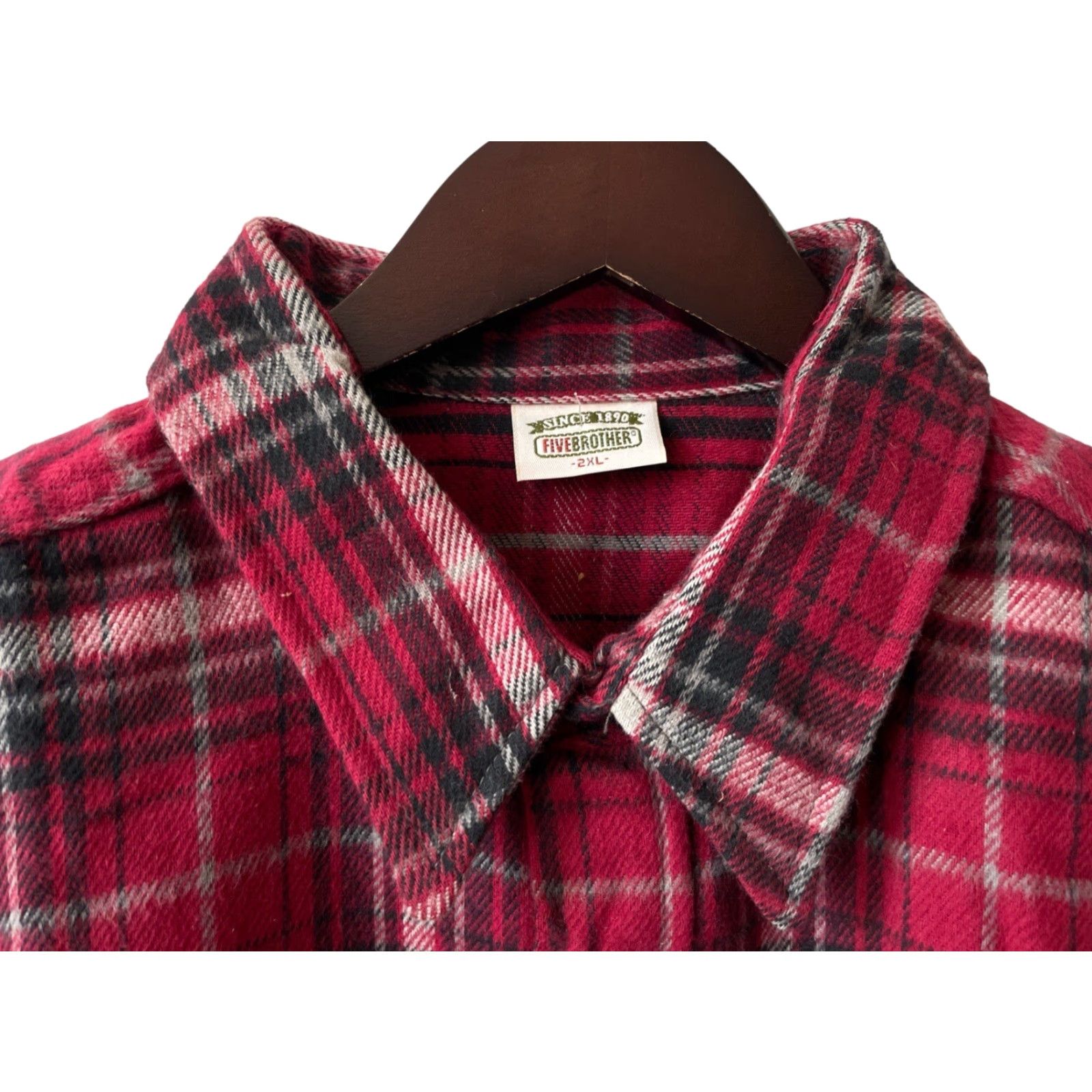 Vintage VINTAGE Five Brother Brawny Heavyweight Flannel Shirt Mens 2XL Red Plaid Long Sleeve Button-Up Heavyweight USA NWT Deadstock 80s Mens Brawny Shirt Size US XXL / EU 58 / 5 - 5 Thumbnail