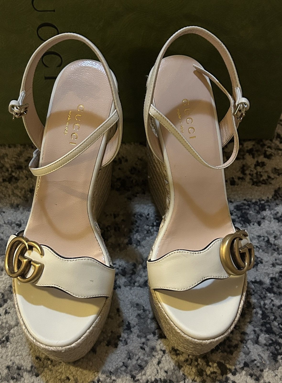 Gucci Gucci Aitana Logo Lifford Espadrille Platform Sandal Size US 5 / IT 35 - 3 Thumbnail