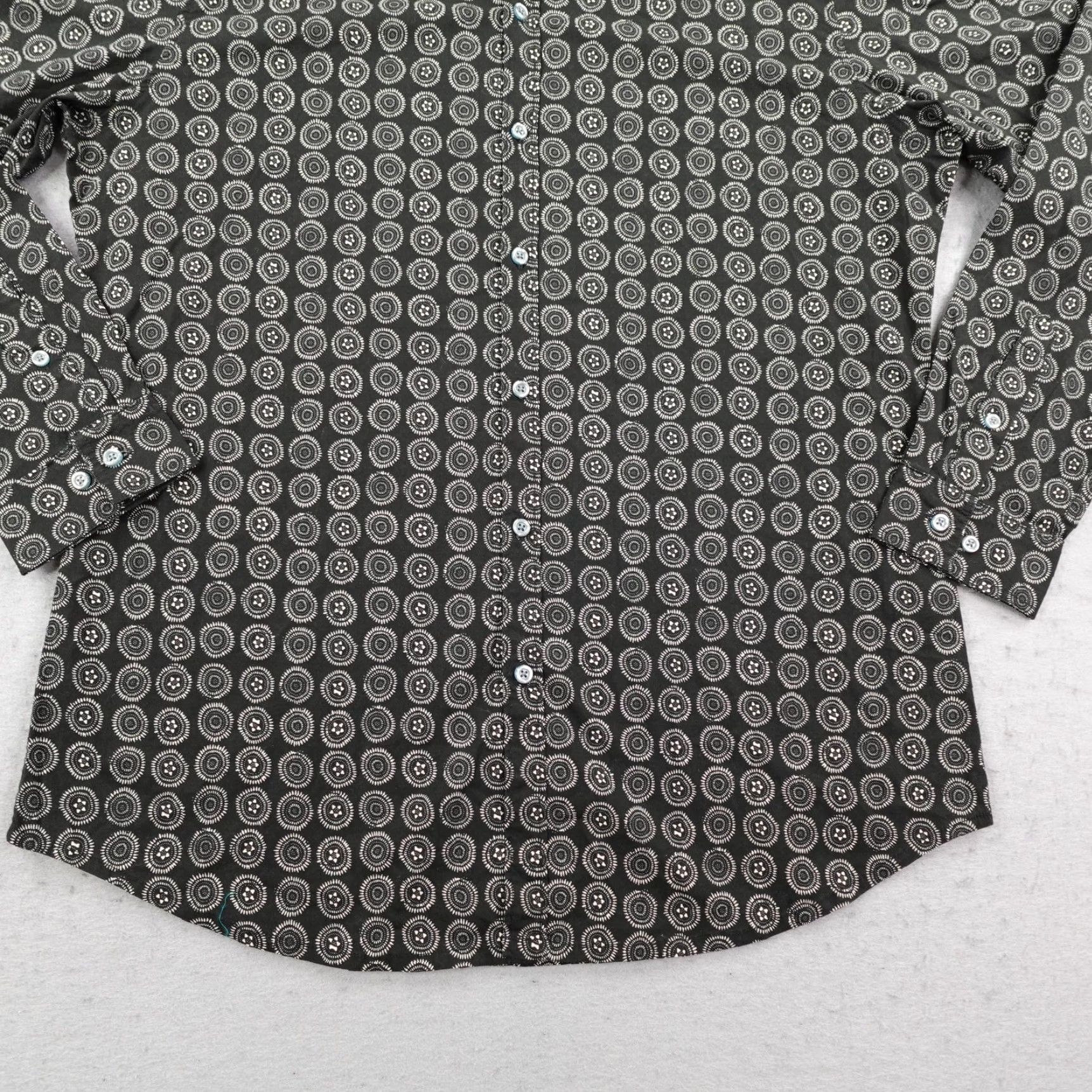 Tori Richard Tori Richard Shirt Mens Large Black Sea Crest Aloha Hawaiian Abstract Geometric Beach Tropical Button-Up Long Sleeve - Mens Size US L / EU 52-54 / 3 - 3 Thumbnail