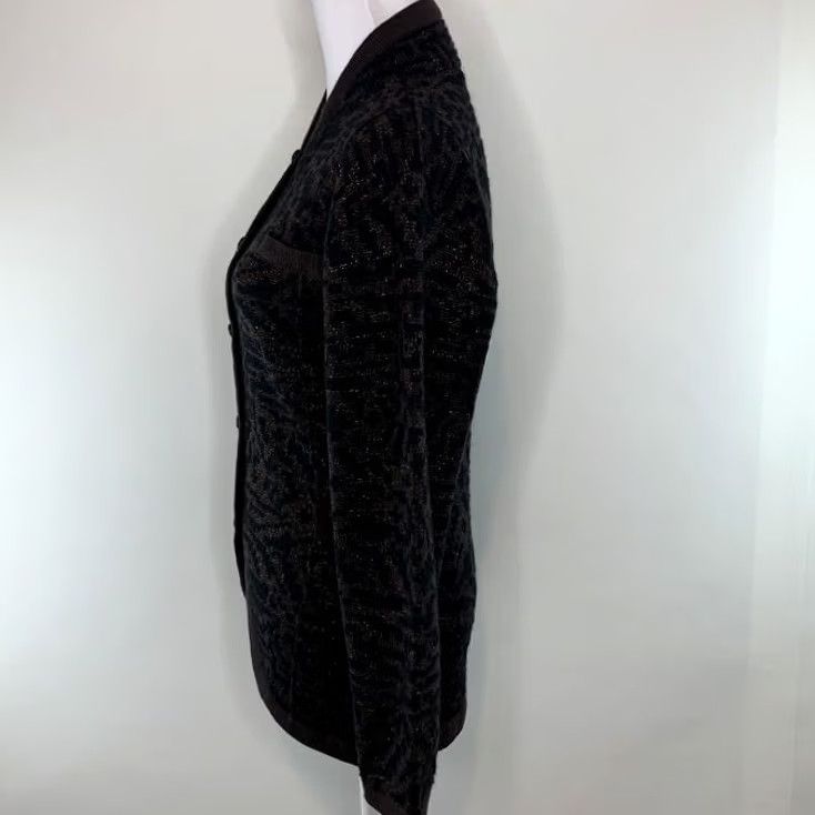 Jaeger JAEGER Womens Cardigan Sweater Size S Button Front Metallic Sparkly Wool Blend Size S / US 4 / IT 40 - 7 Thumbnail