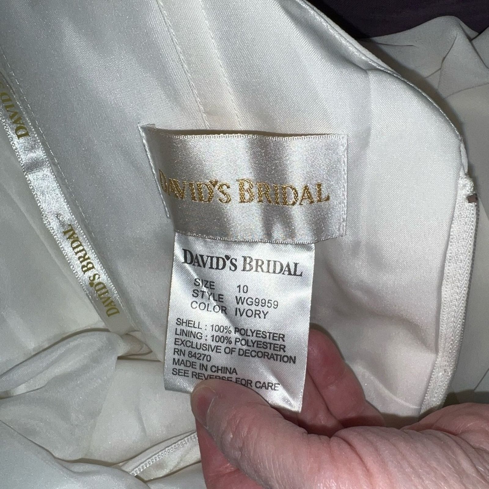 Other New David’s Bridal Greek Goddess Empire Waist Wedding Gown! Size L / US 10 / IT 46 - 7 Thumbnail