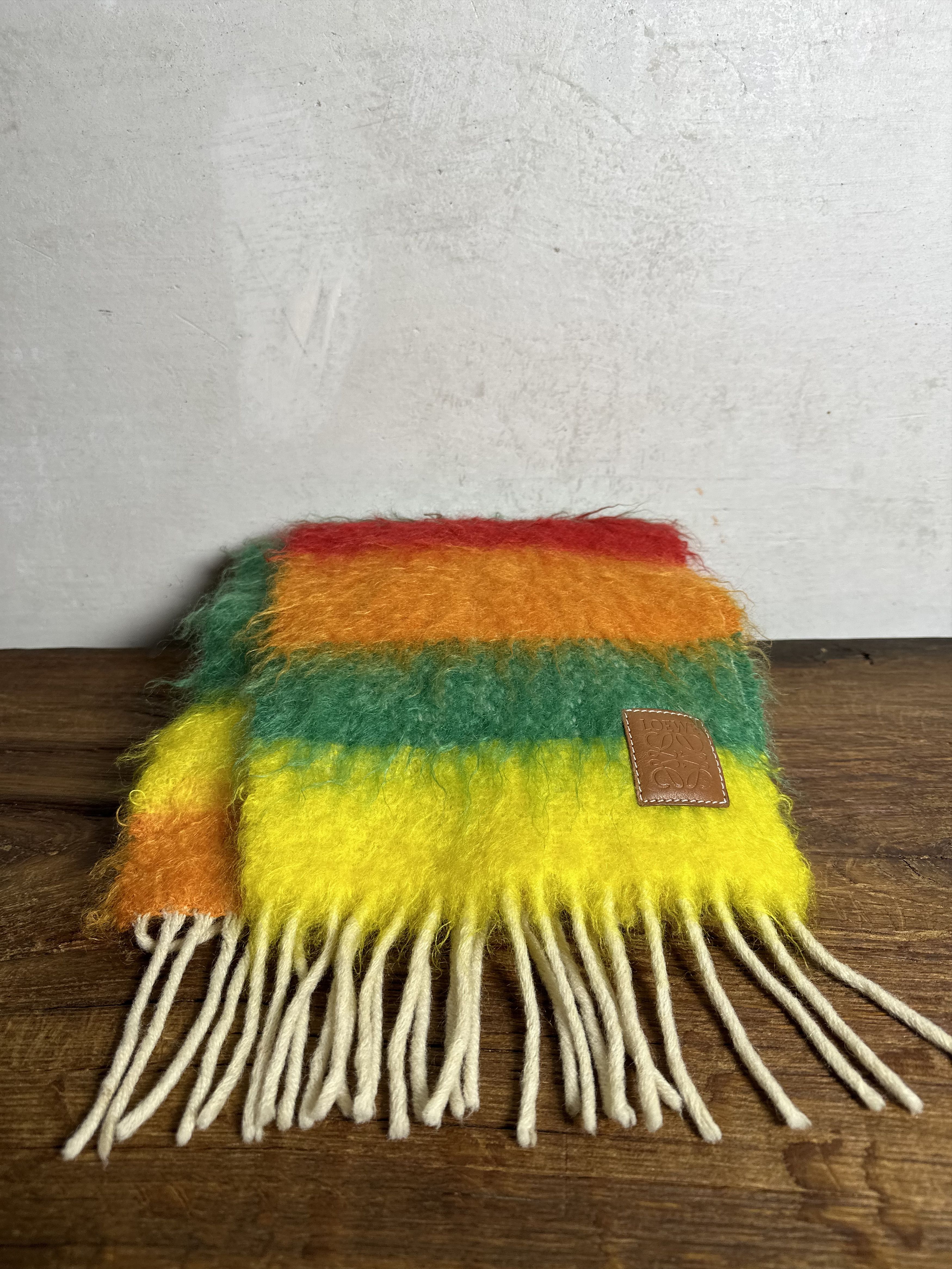 Loewe Loewe Striped Fringed Scarf in Multicolor Mohair Size ONE SIZE - 3 Thumbnail