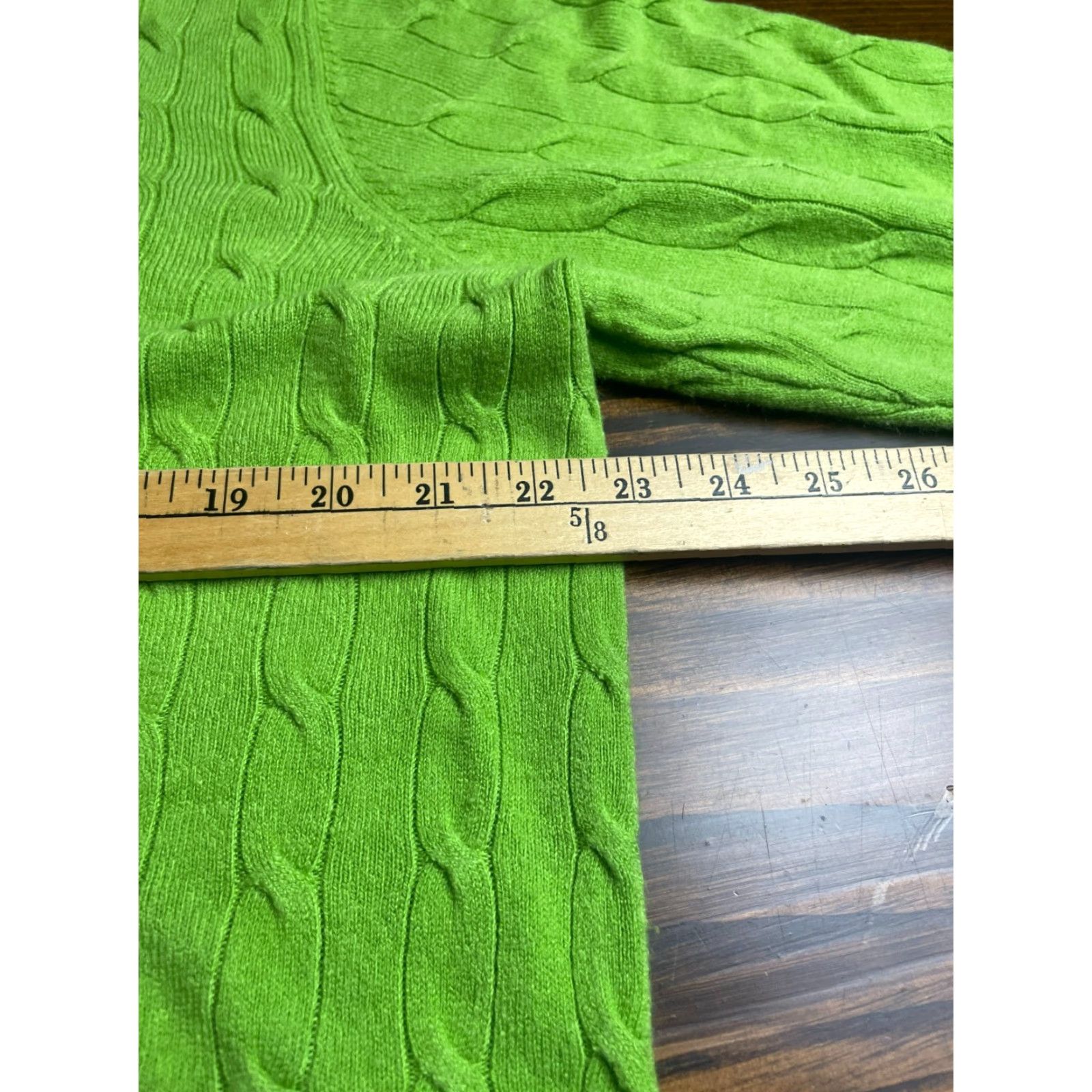 Avenue Avenue Sweater Women 18/20 Green Cable Knit Pullover Half Sleeve Long Sleeve Size XXL / US 16-18 / IT 52-54 - 5 Thumbnail