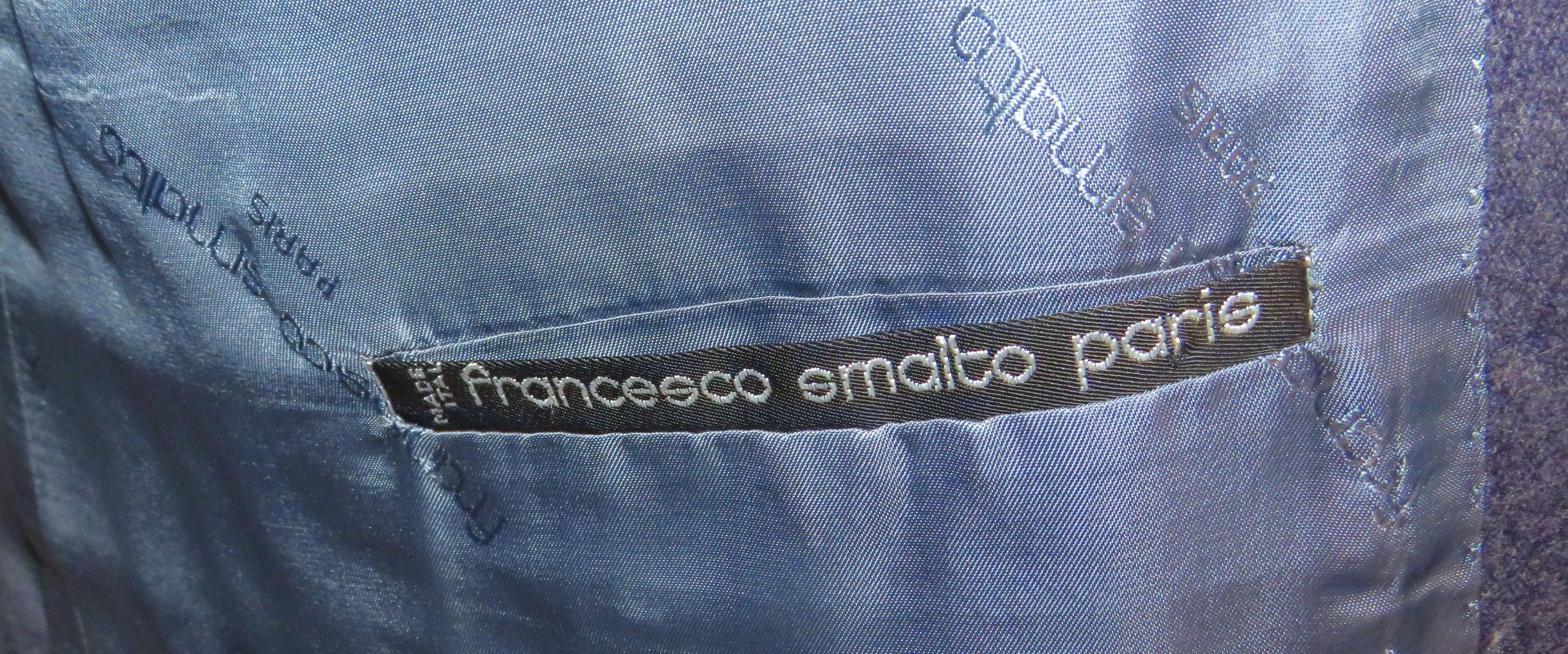 Cifonelli × Francesco Smalto Vintage Blue Flannel Double Breasted Suit 42R Size 42R - 19 Thumbnail