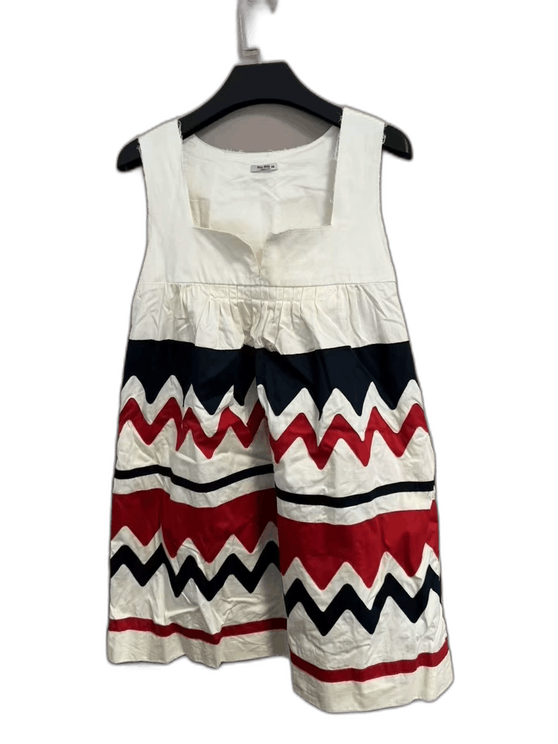 Prada Miu Miu Dress with Zigzag Pattern Size S / US 4 / IT 40 - 1 Thumbnail