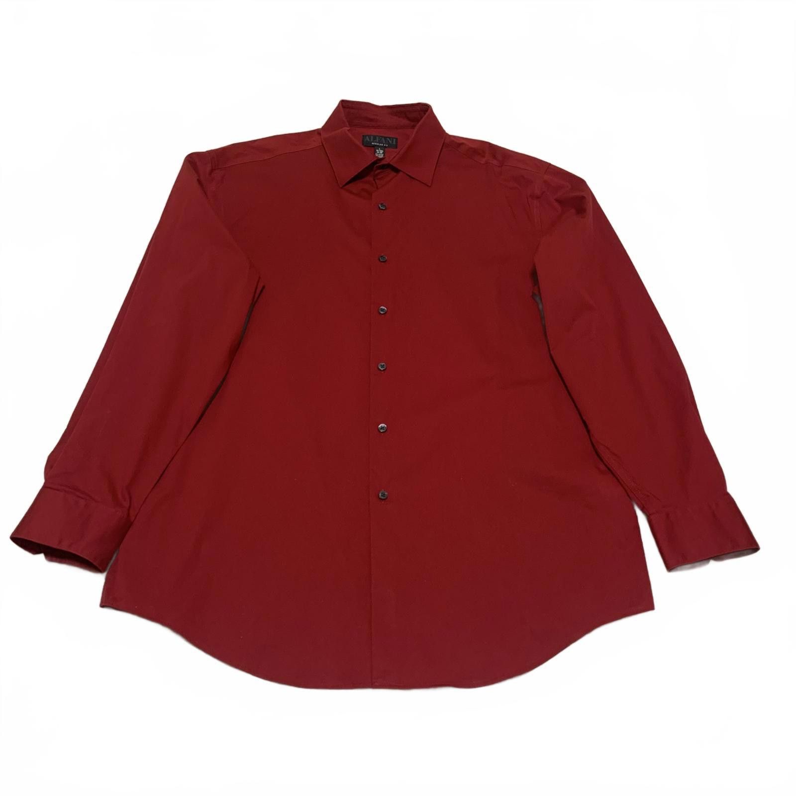 Alfani Alfani Men's L 16-16.5 Red Long Sleeve Dress Shirt Size 42R - 1 Thumbnail