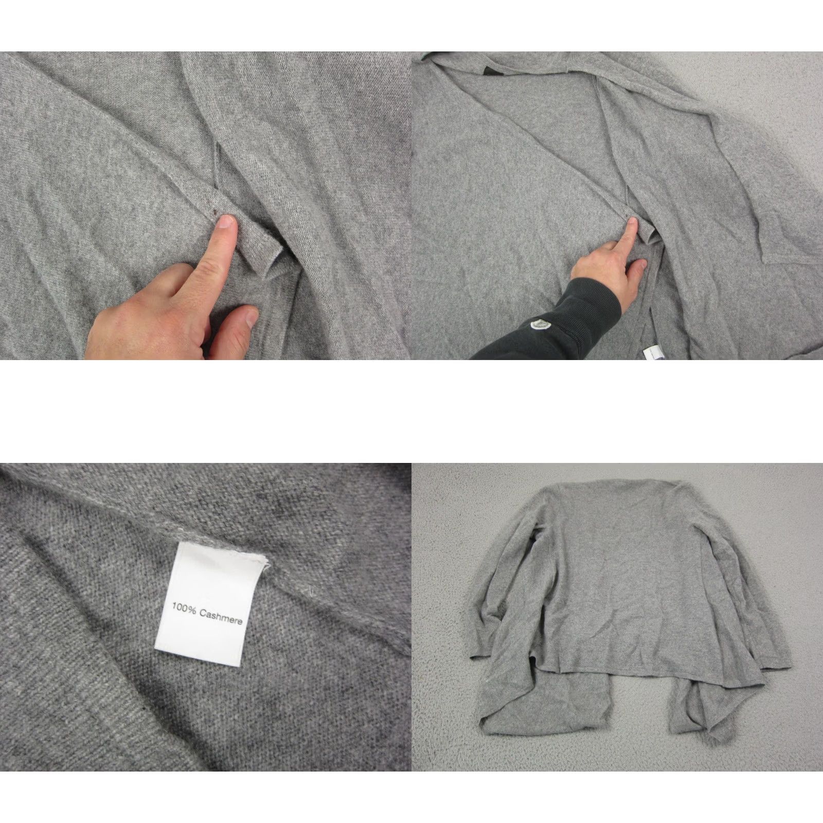 Saks Fifth Avenue Saks Fifth Avenue Cardigan Womens Large Gray 100% Cashmere Sweater Open Size L / US 10 / IT 46 - 8 Thumbnail