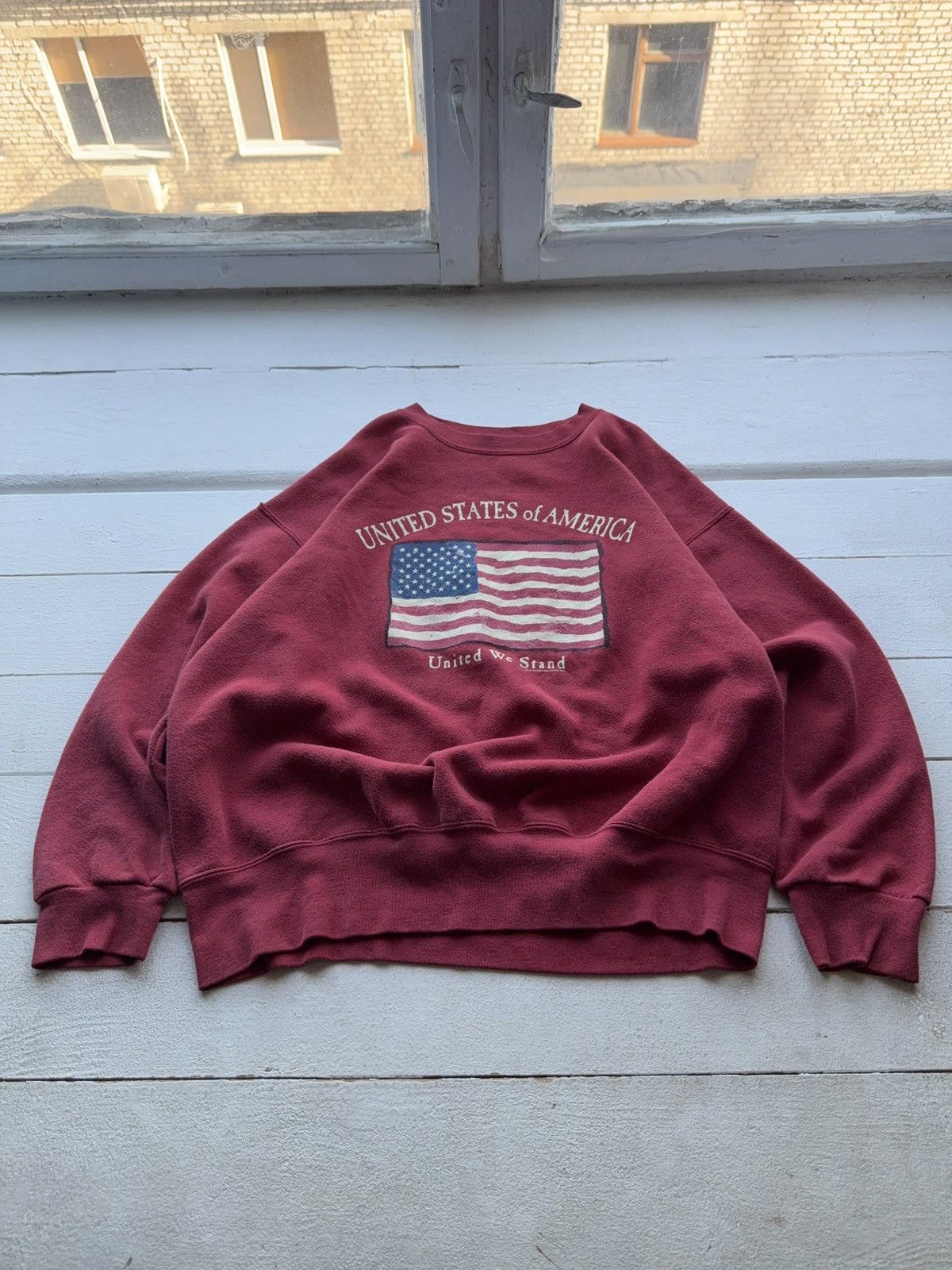Vintage Vintage 90s USA 🇺🇸 United We Stand Patriot Sweatshirt Size US L / EU 52-54 / 3 - 1 Thumbnail