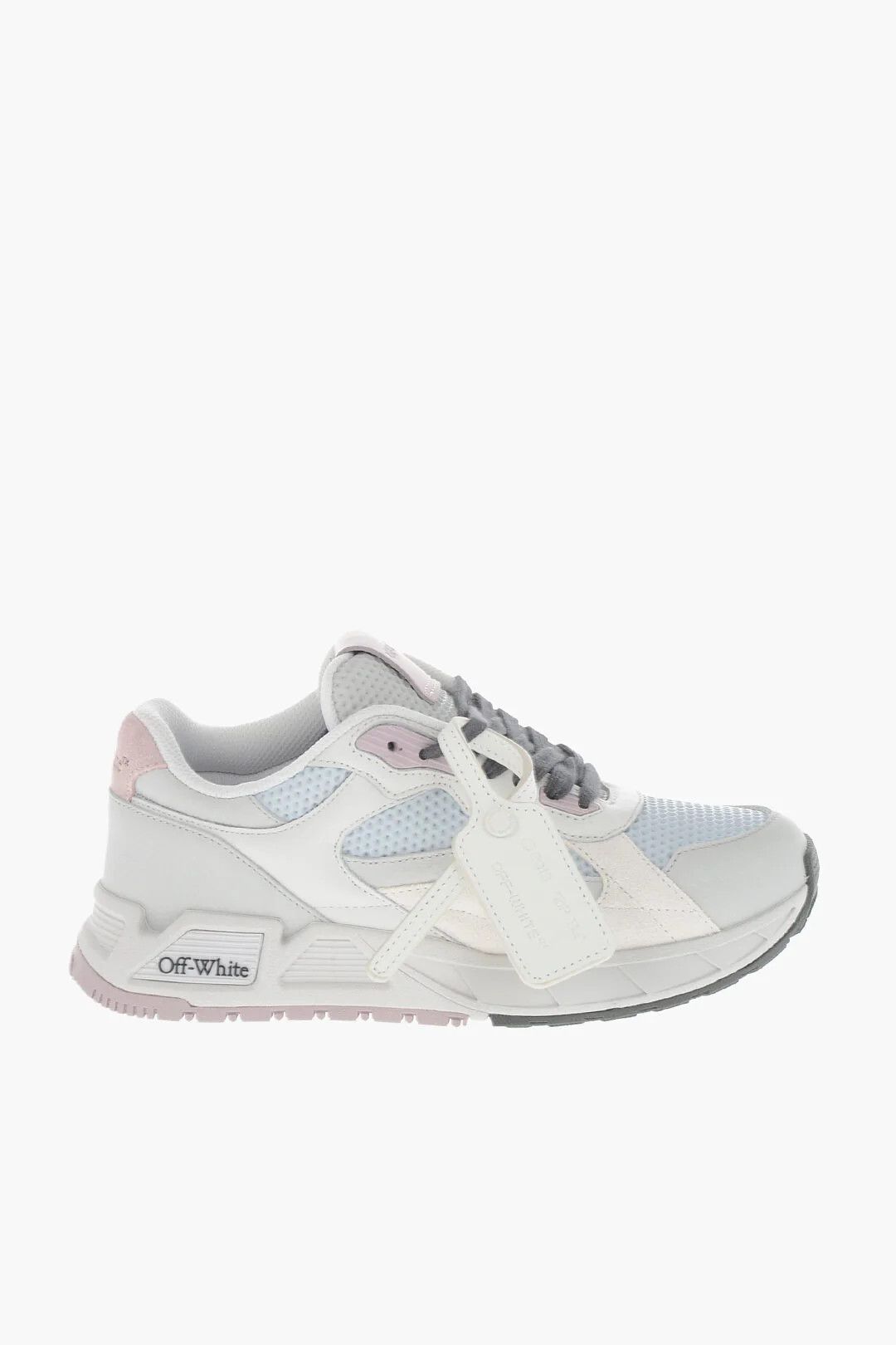 Off-White og1mm0426 Leather Low-Top Sneakers in White & Grey Size US 7 / IT 37 - 1 Thumbnail
