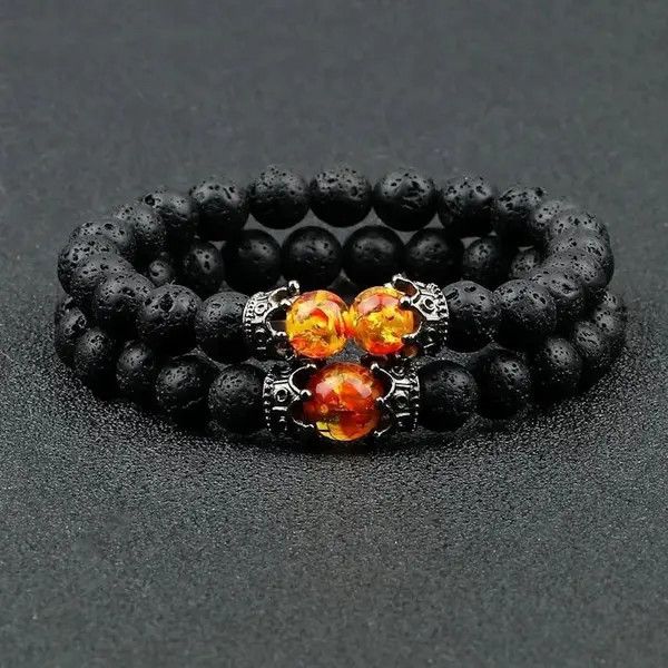 VIBE Adjustable Black Lava Stone Bracelet Size ONE SIZE - 2 Thumbnail