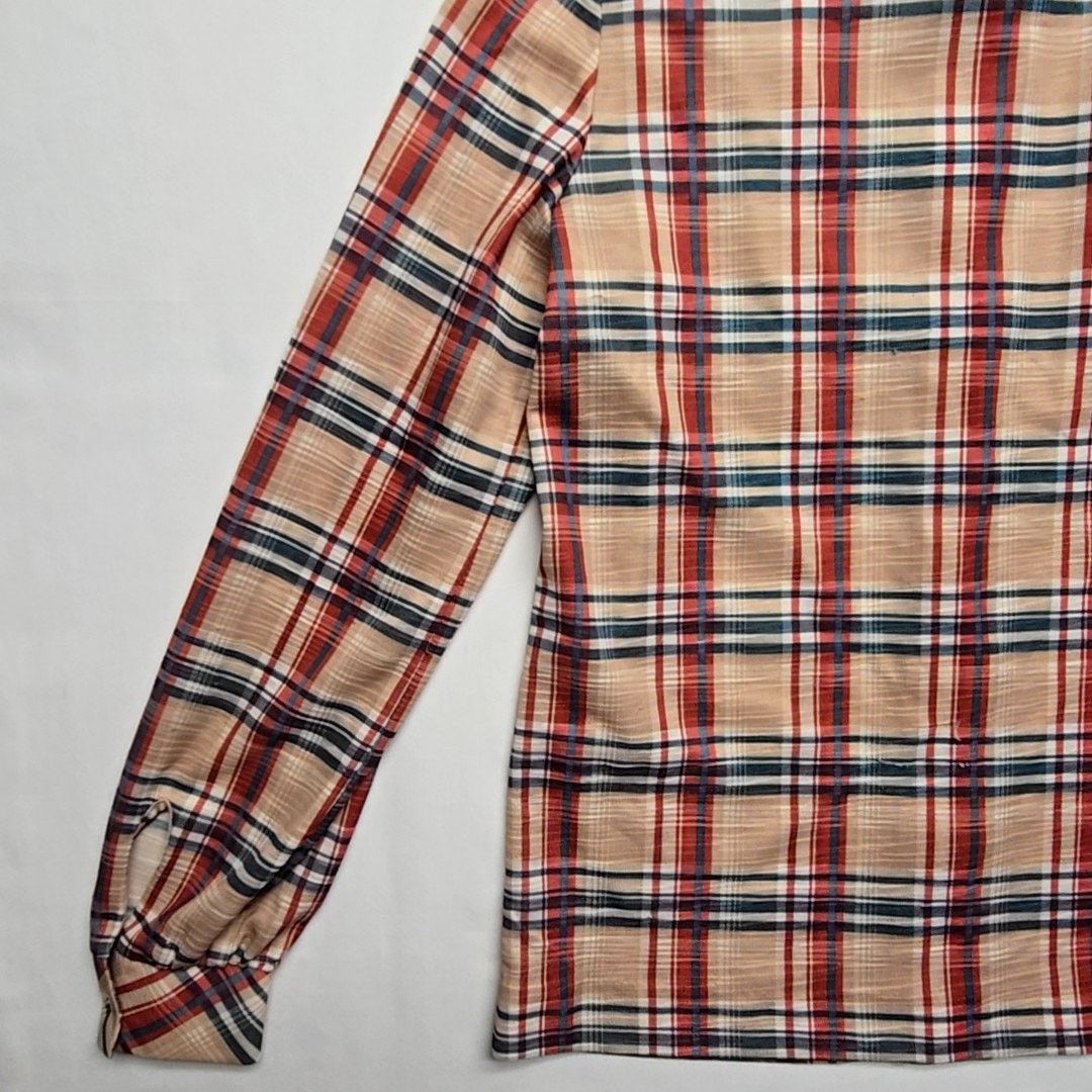 Vintage Vintage Plaid Button-Up Beige Red Blue Checkered Small Shirt Size S / US 4 / IT 40 - 11 Thumbnail