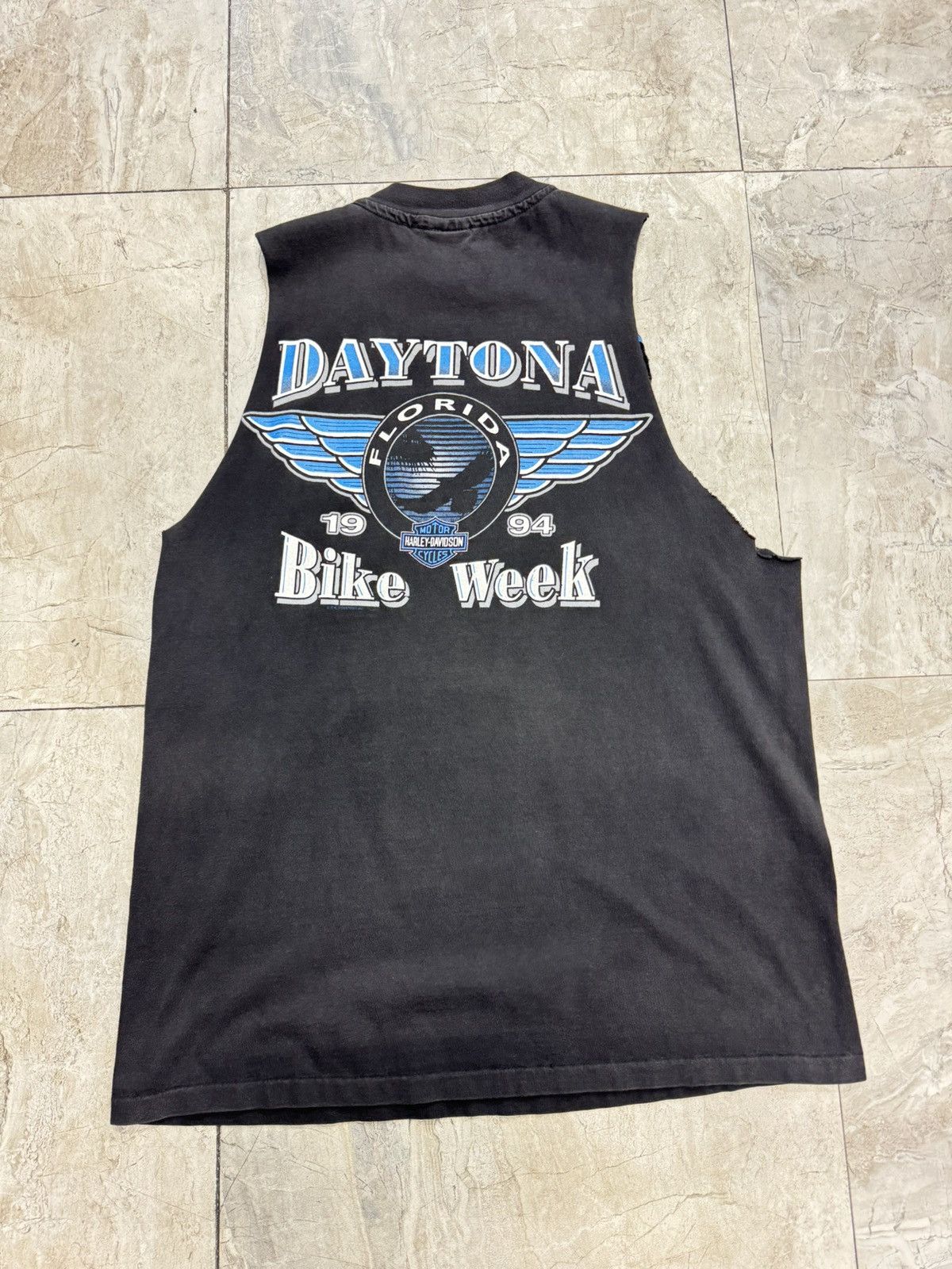 Harley Davidson Vintage 1994 Harley Davidson Flame Cut Off Tee Size US L / EU 52-54 / 3 - 5 Thumbnail