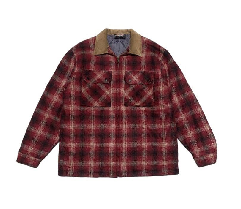 Vintage Vintage 70s Bear Plaid Wool Zipper Ups Jacket Size US L / EU 52-54 / 3 - 1 Thumbnail