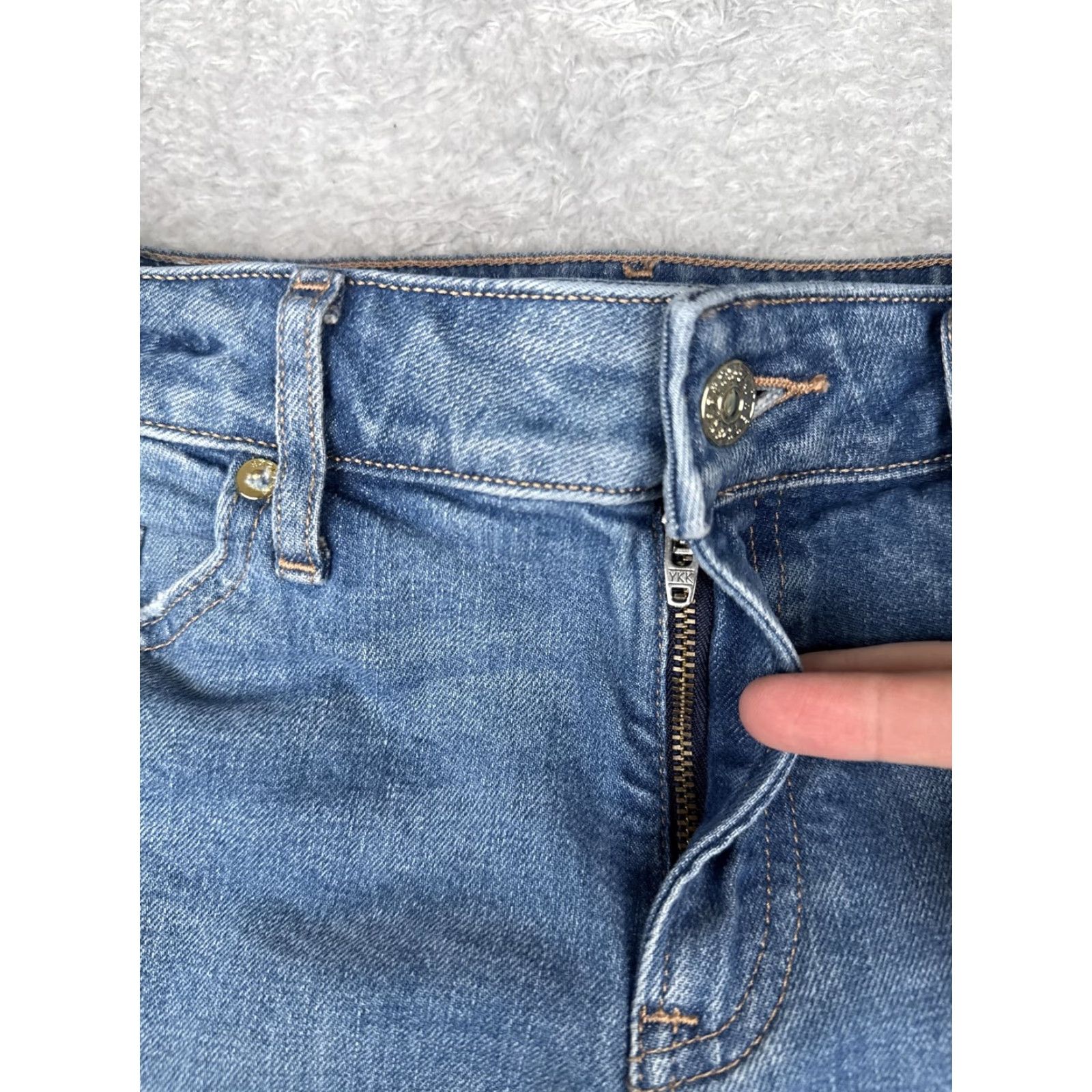 Express Express Jeans Womens 4S Blue 90s Ankle Boot Mid Rise Distressed Raw Hem Jeans Size 27" / US 4 / IT 40 - 5 Thumbnail