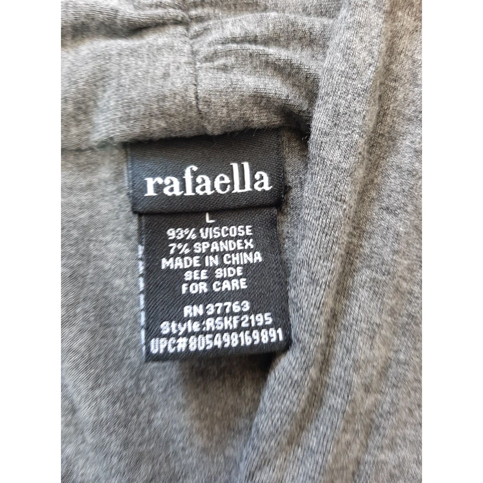 Vintage Rafaella Top Womens L Gray Long Sleeve Shirt Blouse Viscose Spandex Regular Fit Casual Workwear Travel Size L / US 10 / IT 46 - 2 Thumbnail