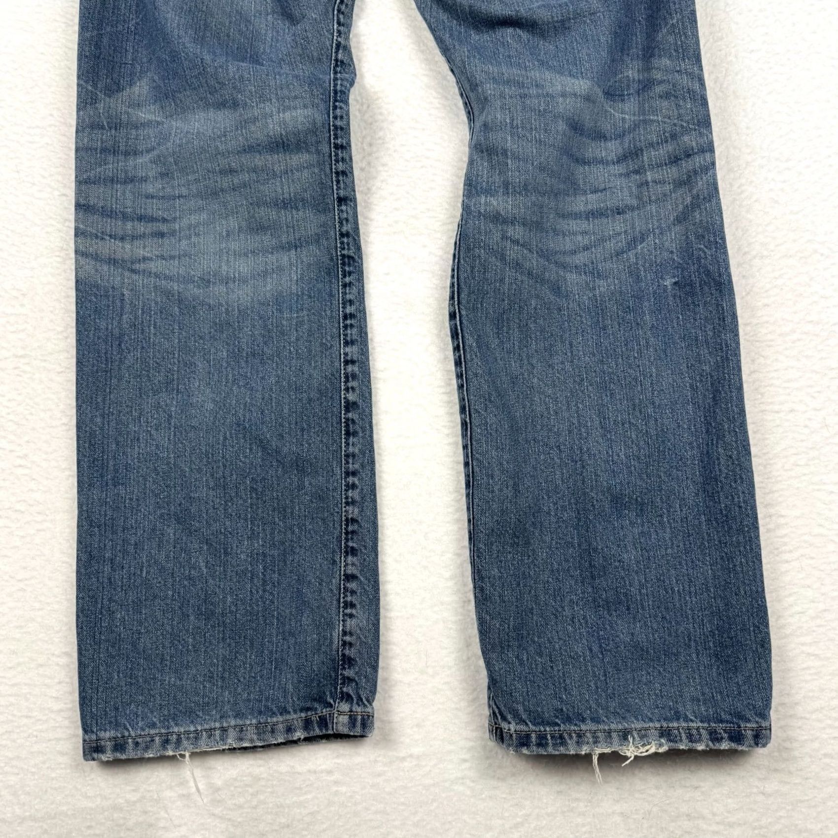 Express VINTAGE Y2K Express Boots Cut Jeans Mens 31x32 Blue Denim 5-Pocket Jeans Size US 31 - 5 Thumbnail