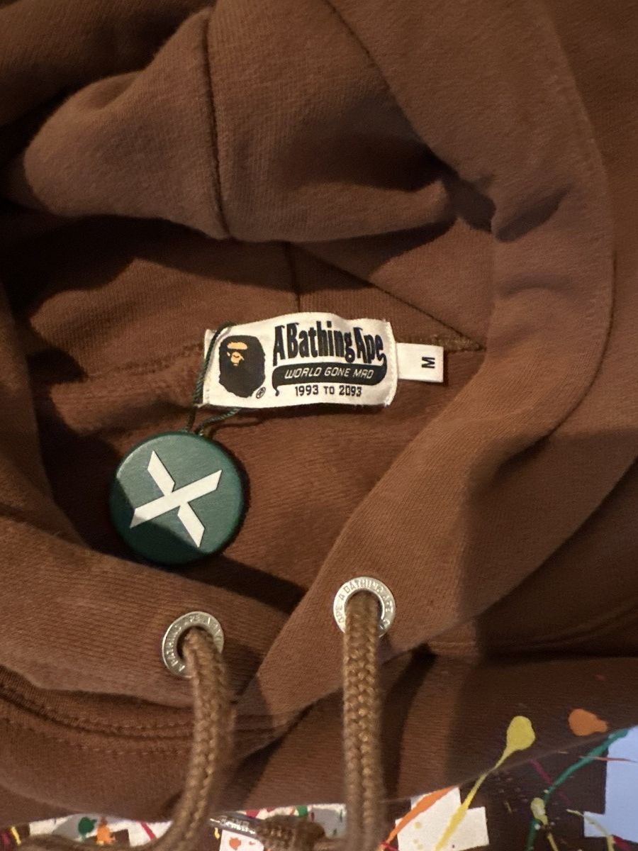 Bape Bape Brown splatter paint hoodie Size US M / EU 48-50 / 2 - 5 Thumbnail