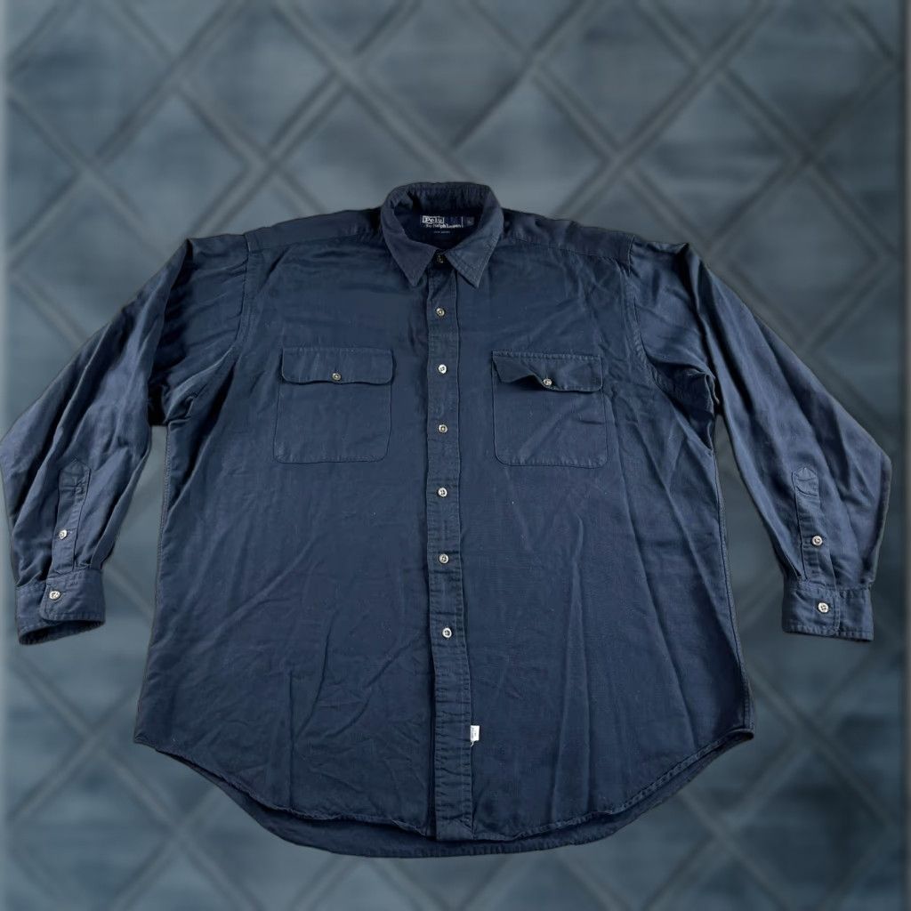 Polo Ralph Lauren VINTAGE Polo Ralph Lauren Shirt Mens Large Blue Button Up Rayon Casual Singapore Size US L / EU 52-54 / 3 - 1 Thumbnail