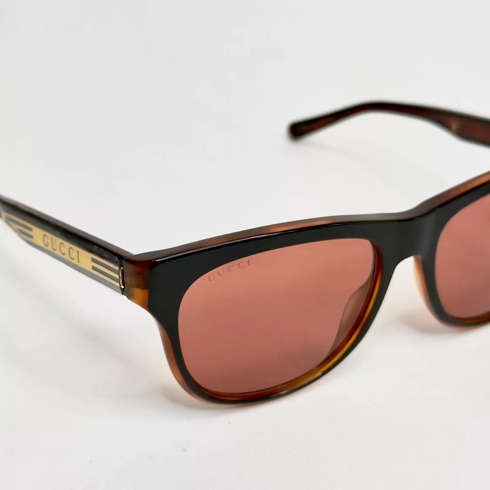 Gucci GUCCI 0980 Black Brown 002 Aviator Metal Sunglasses GG0980S Size ONE SIZE - 5 Thumbnail