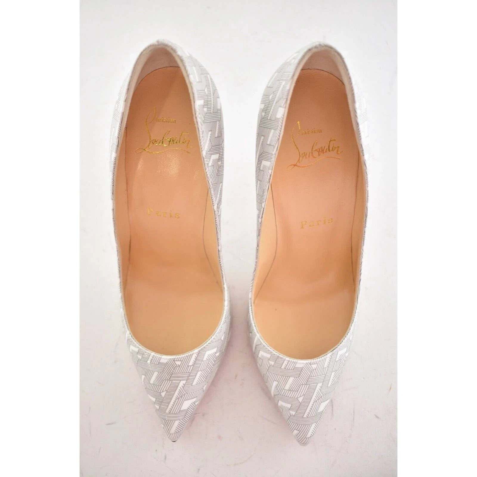 Christian Louboutin Christian Louboutin Pigalle Follies Patent CL White Silver Size US 10.5 / IT 40.5 - 7 Thumbnail