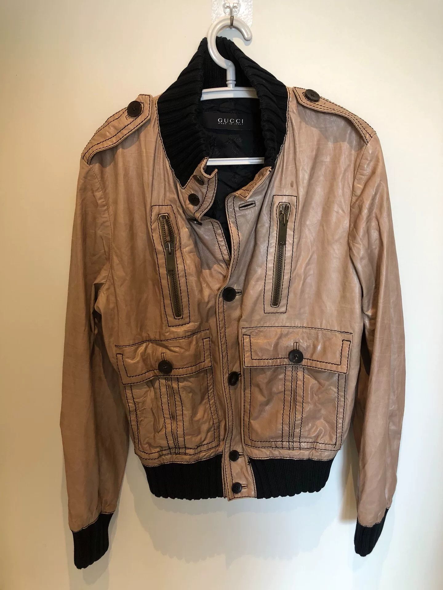 Gucci Gucci Men's Stand-Collar Calfskin Jacket Size US M / EU 48-50 / 2 - 1 Thumbnail