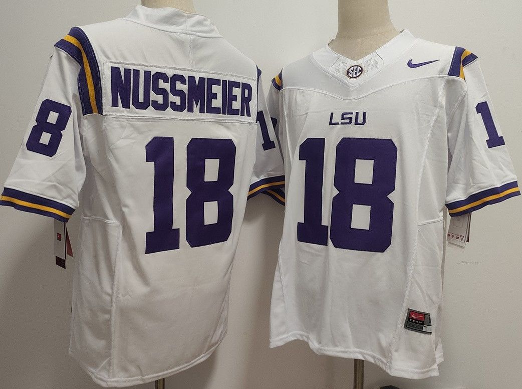 Other Men's NCAA LSU Tigers 18 Garrett Nussmeier White Jersey Size US M / EU 48-50 / 2 - 1 Thumbnail