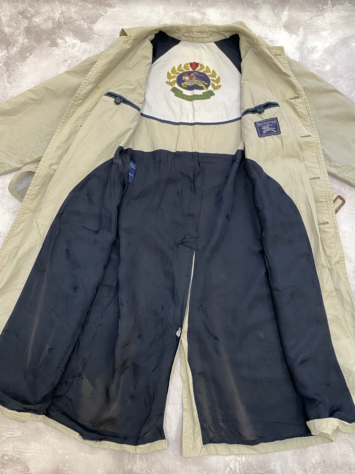 Burberry 90s Vintage Burberrys Prorsum Nova Check Trench Coat Belted Size US XL / EU 56 / 4 - 10 Thumbnail