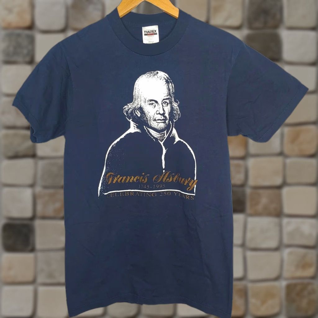 Tultex VINTAGE Tultex Francis Ashbury Shirt M Men Blue 90s Methodist Religion Church History Crew Neck Short Sleeve T-Shirt Size US M / EU 48-50 / 2 - 1 Thumbnail