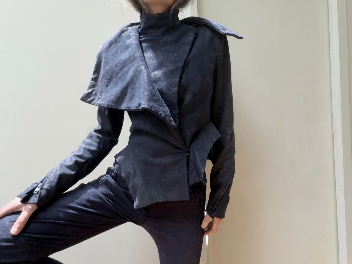 Ann Demeulemeester ann demeulemeester fw12 blue blistered leather jacket 38 Size S / US 4 / IT 40 - 9 Thumbnail