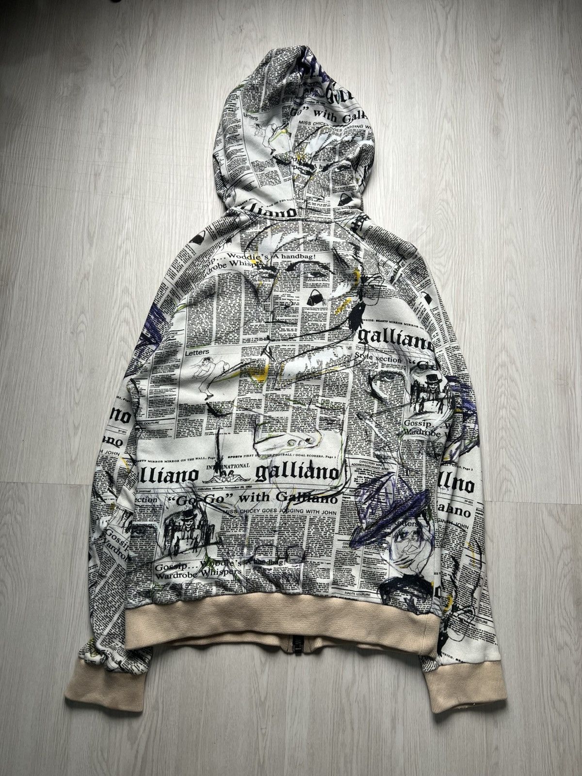 John Galliano John Galliano Gazette Newspaper Print Zip Hoodie Size US M / EU 48-50 / 2 - 3 Thumbnail