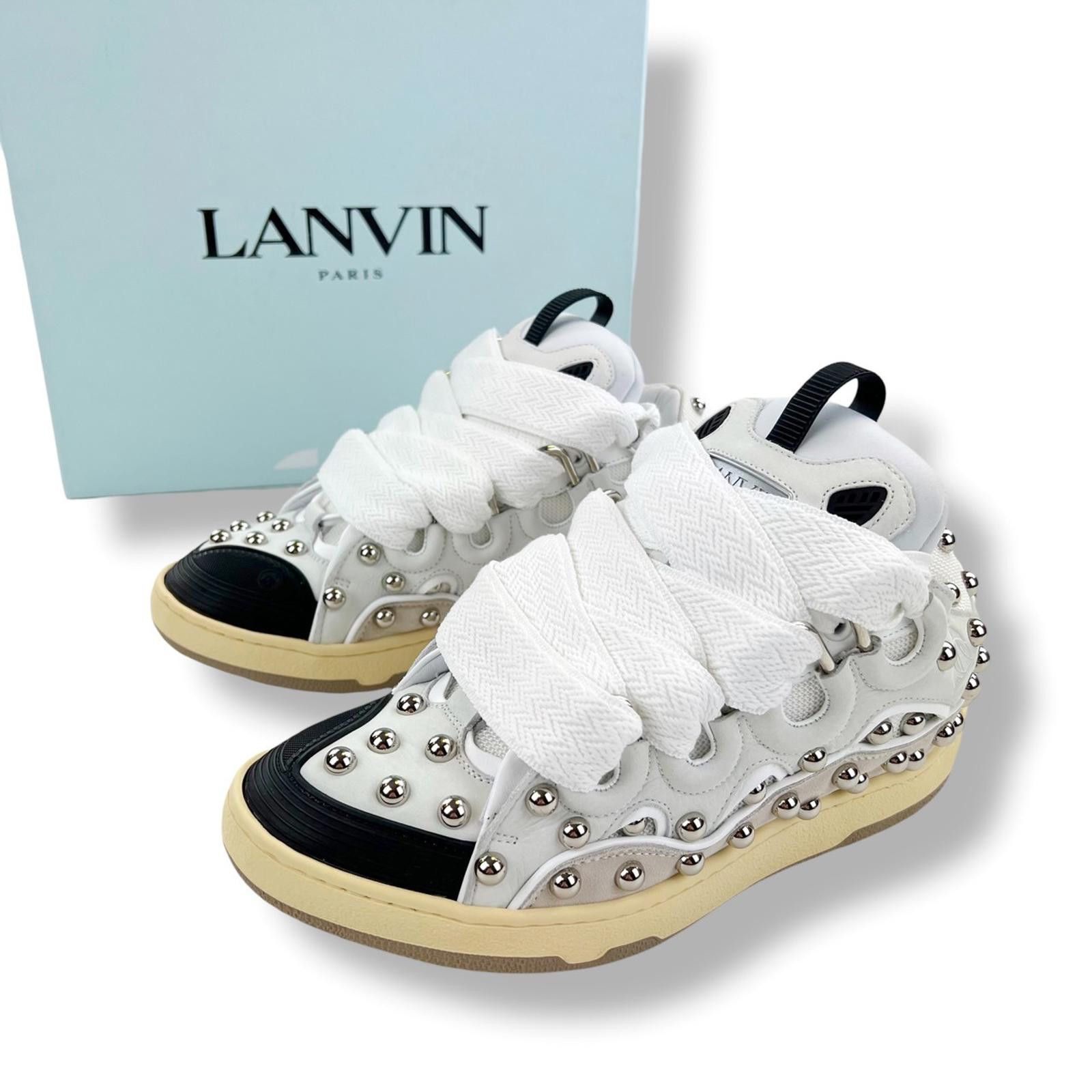 Lanvin Lanvin Studded Leather Curb Trainers Size US 7 / EU 40 - 2 Thumbnail