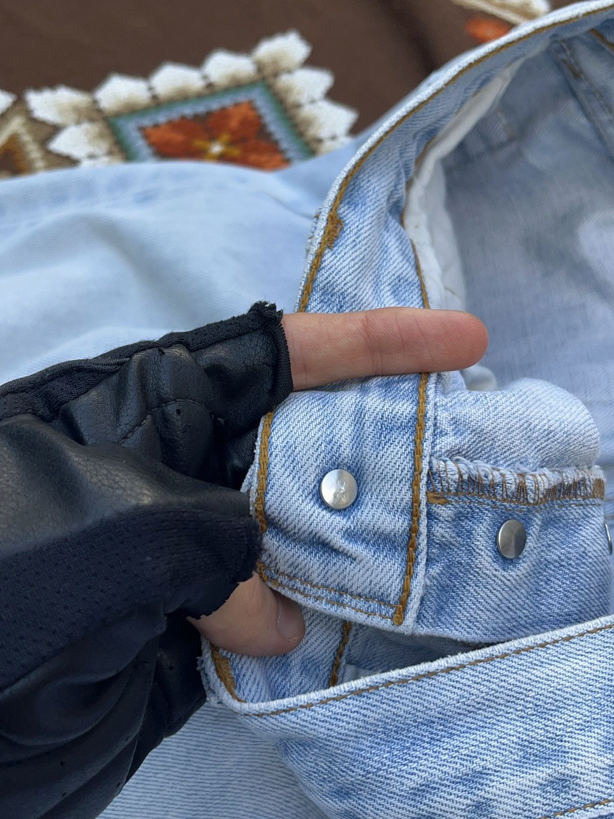 Apex Aphex Twin Custom Made Jeans On Vintage Levi’s 501 Size US 34 / EU 50 - 8 Thumbnail