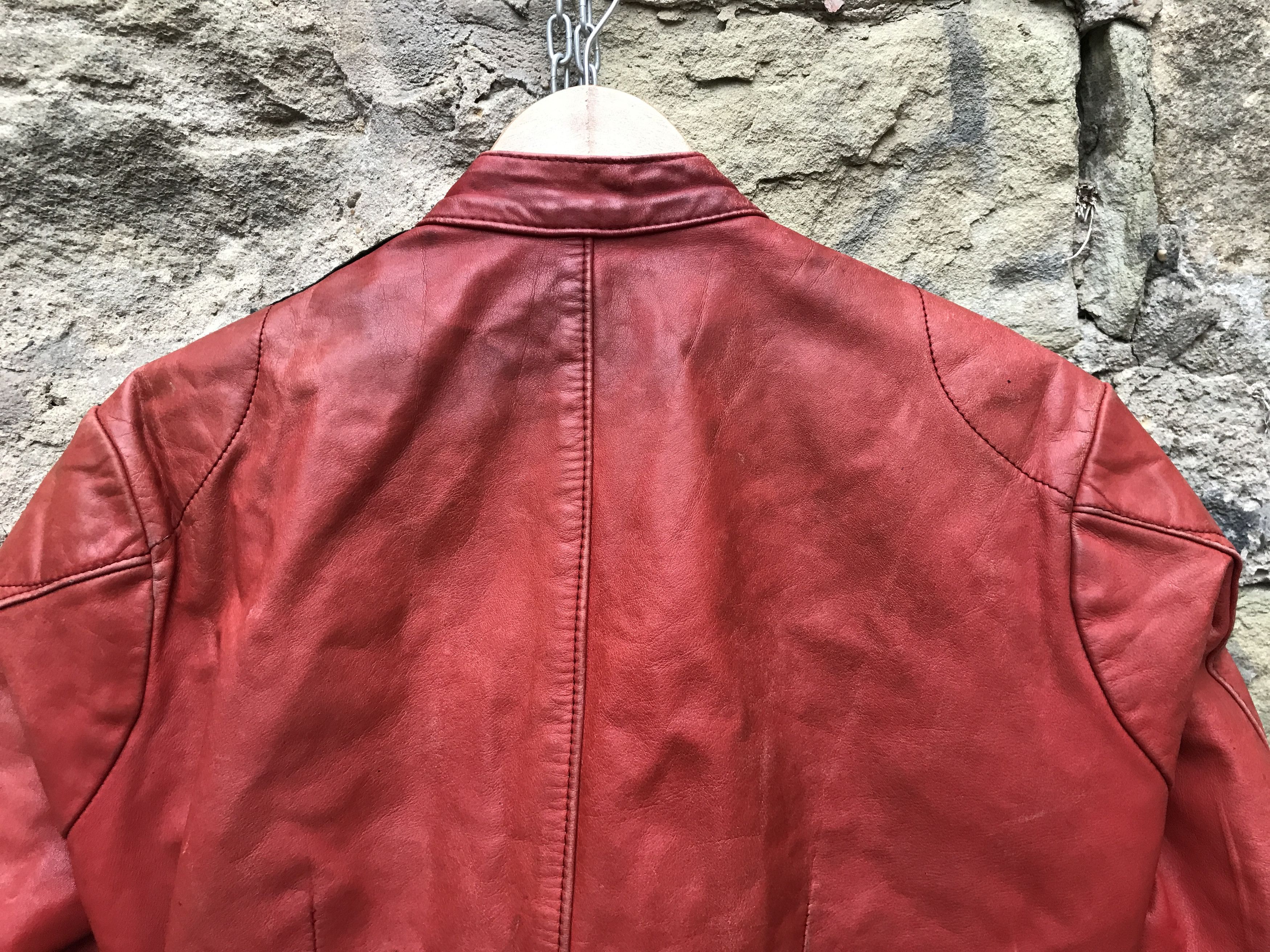 Vintage 70s Kombi Harro Distressed Leather Biker Jacket/ Racing Suit Size US S / EU 44-46 / 1 - 16 Thumbnail