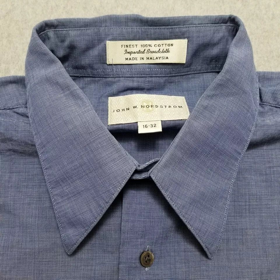 Other John W Nordstrom Shirt Mens 16-32 Blue Casual Button Up Size US S / EU 44-46 / 1 - 5 Thumbnail